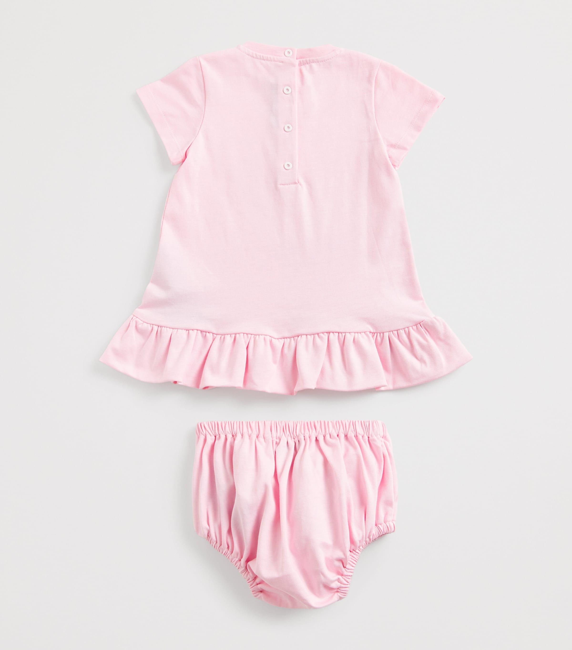 Cotton Dress and Bloomers Set (6-36 Months) 51EBC ROSA/BIANCO Image 2