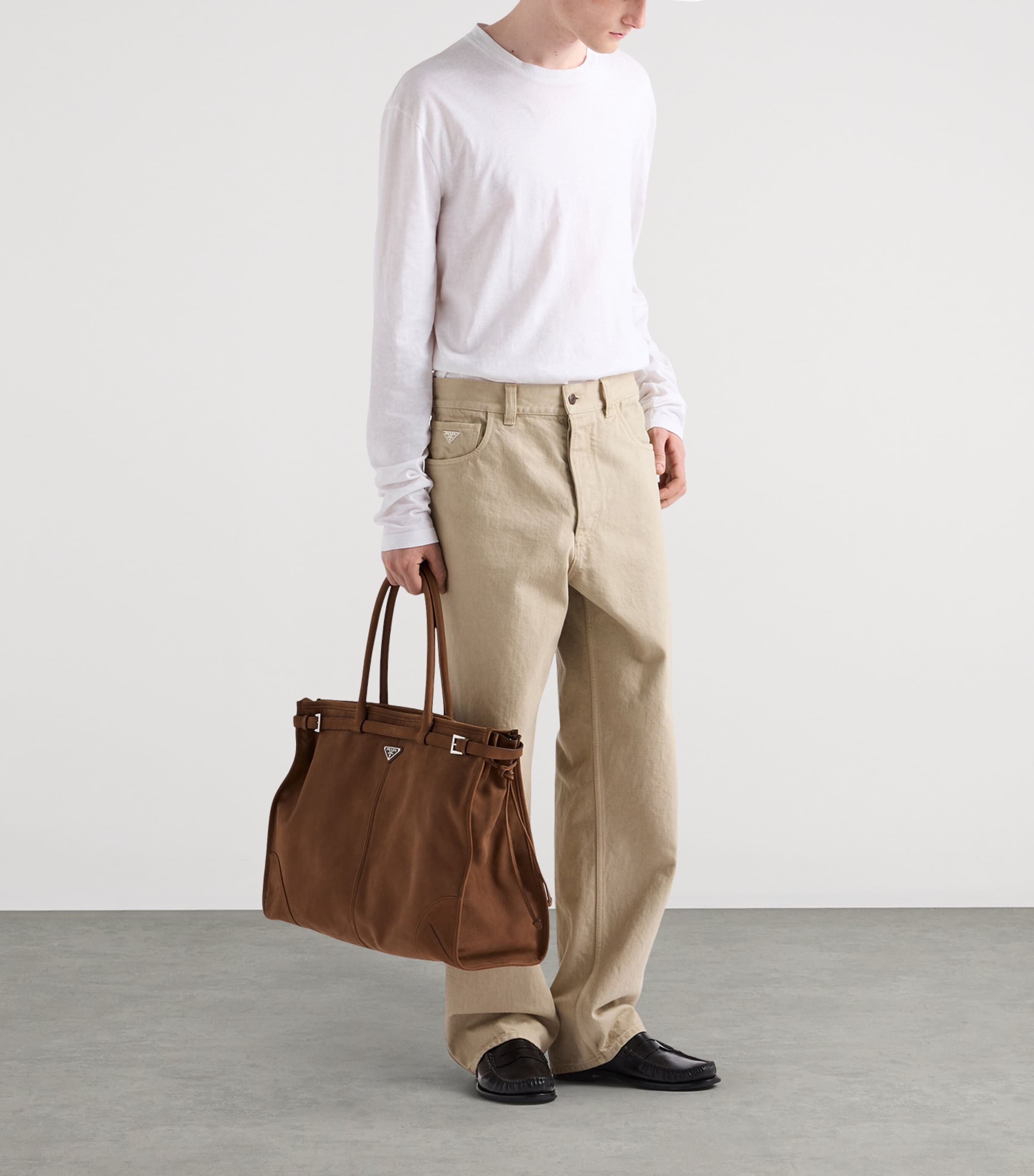 Prada Mens Old Denim Straight Jeans Neutral Image 2