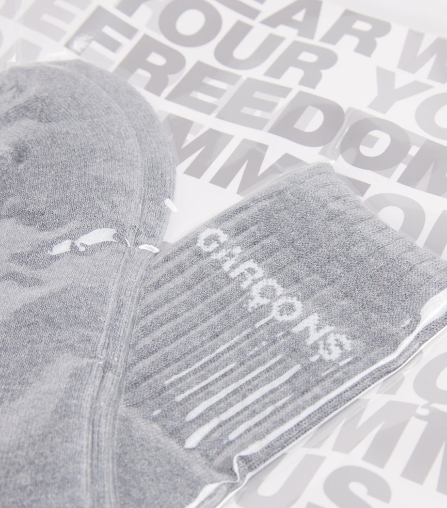 Cotton-Blend Logo Socks GRAY HEATHER Image 2