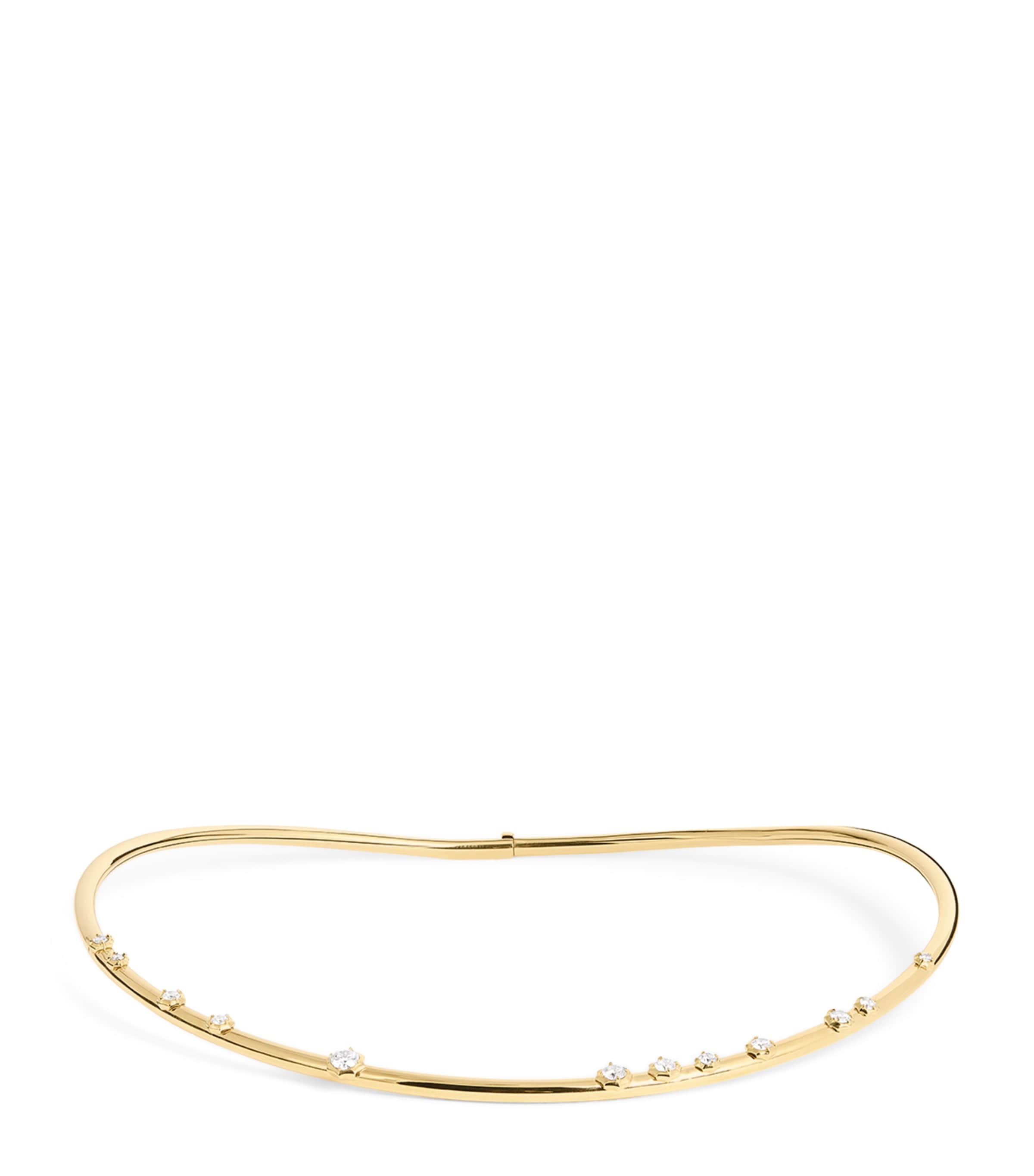 Jade Trau Yellow Gold And Diamond Constellation Plié Choker