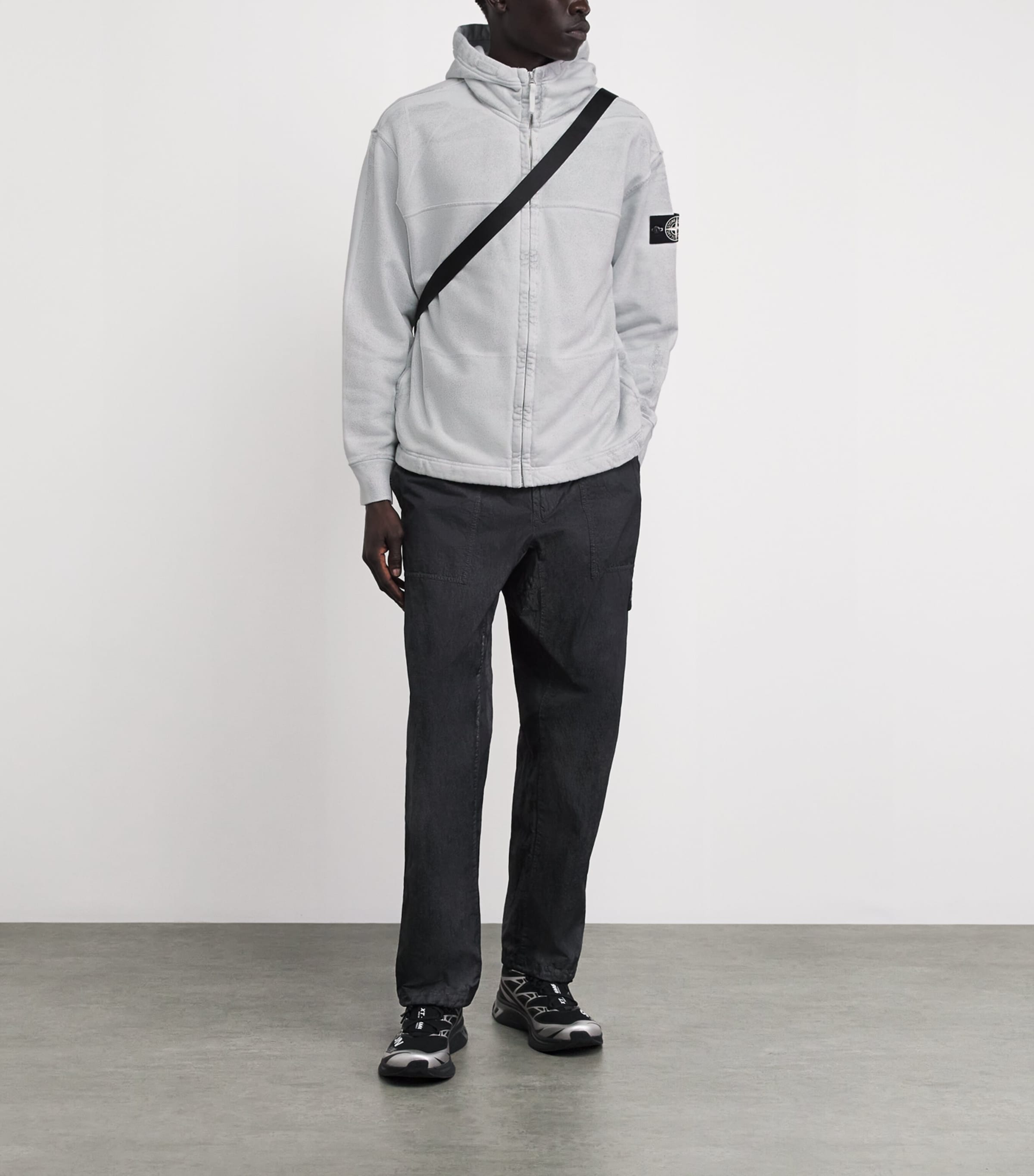 Stone Island Mens Cotton Fleece Laminated Hoodie Image 2