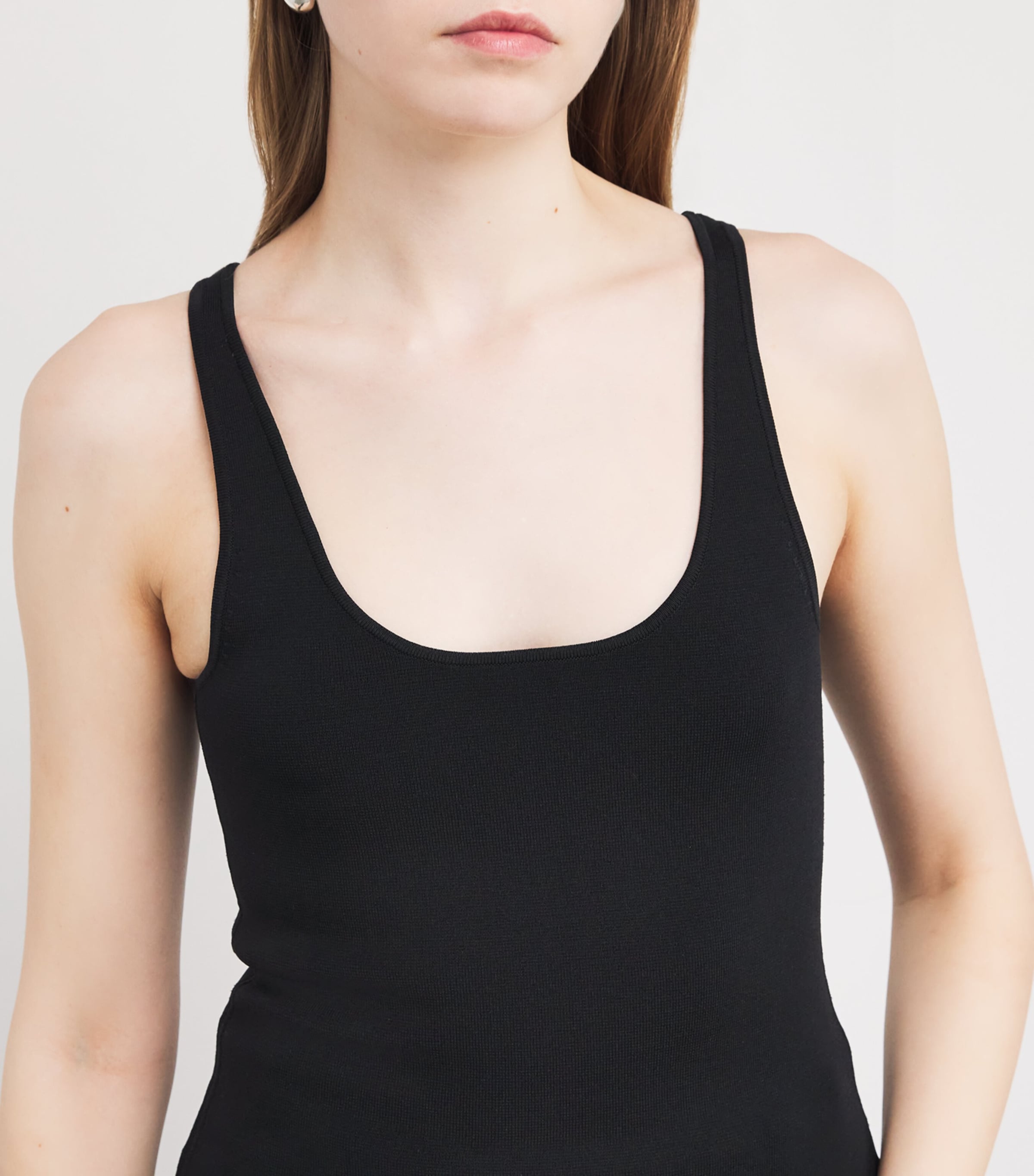 Rib-Knit Tank Top BLACK 001 Image 6