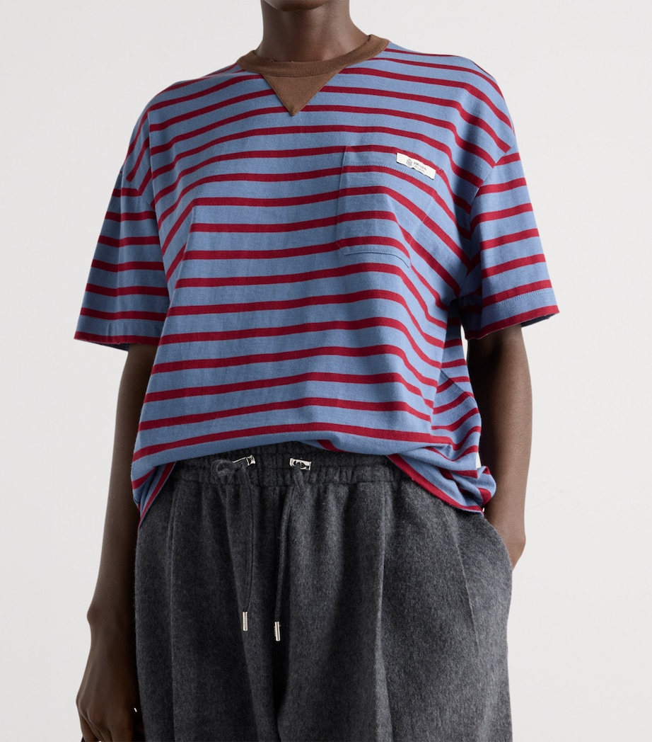 Cotton Jersey Stripe Oversized T-Shirt F04Y5 Image 4