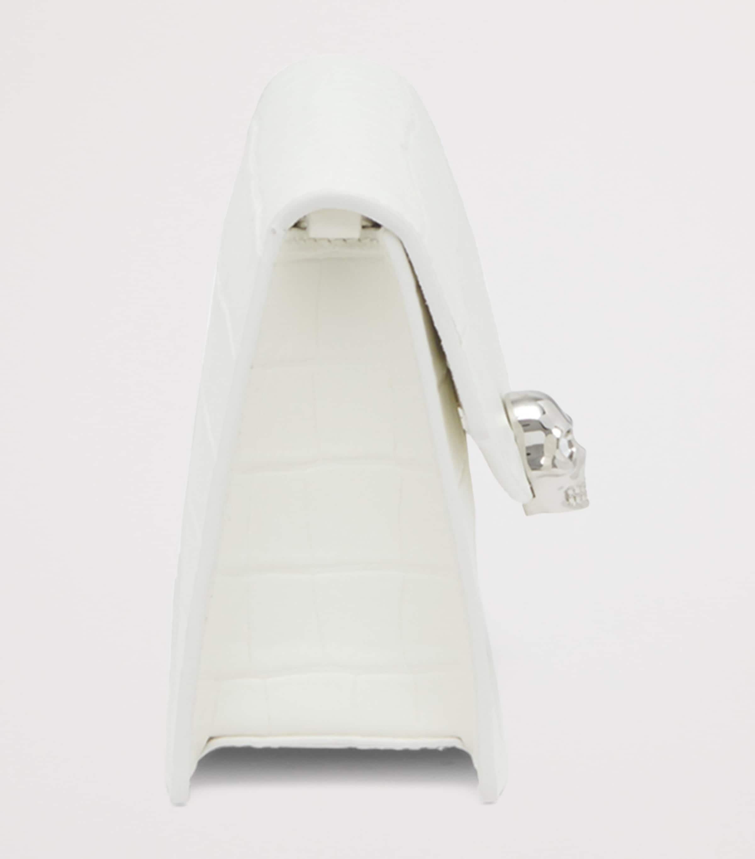 McQueen Mini Croc-Embossed Skull Shoulder Bag Image 4