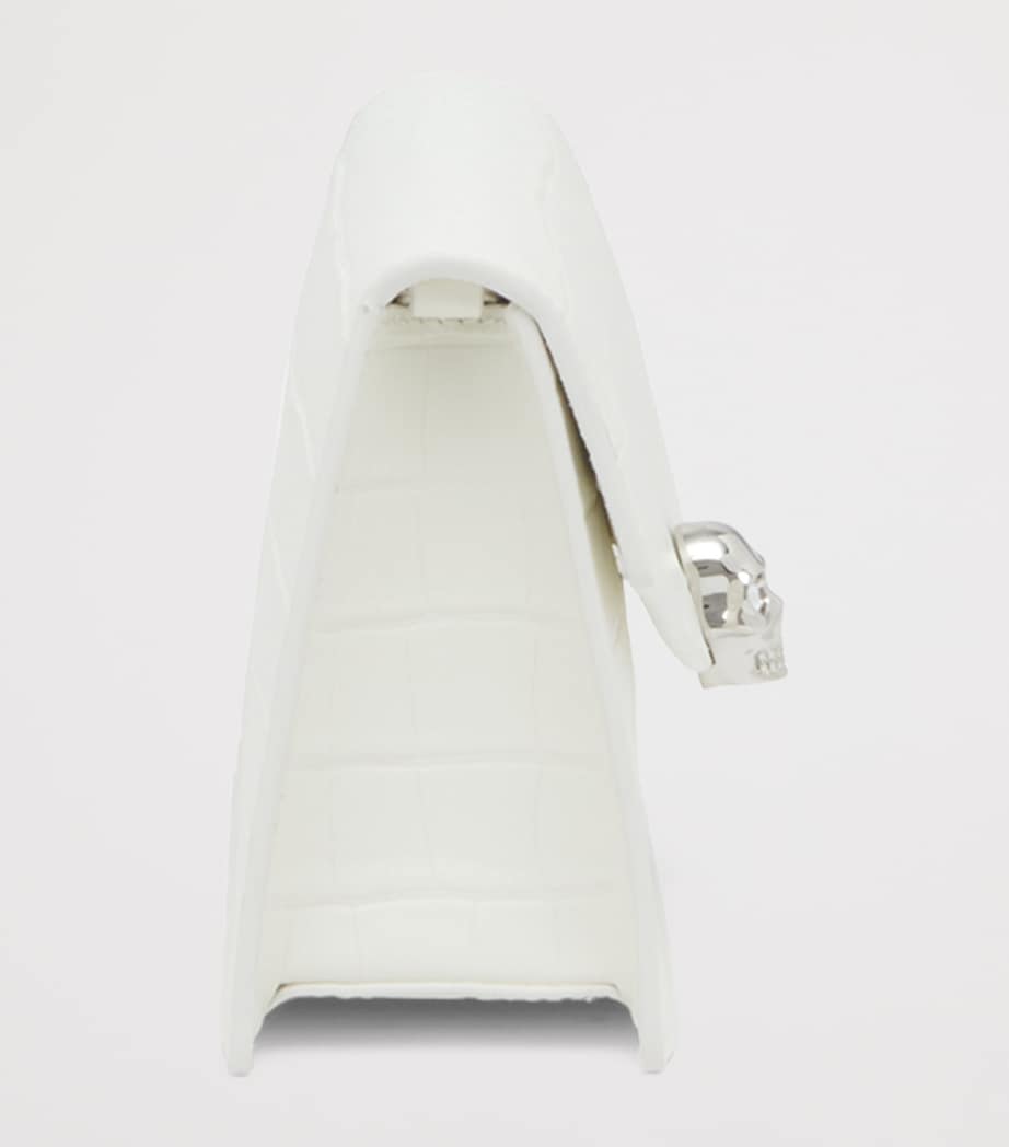 McQueen Mini Croc-Embossed Skull Shoulder Bag Image 4
