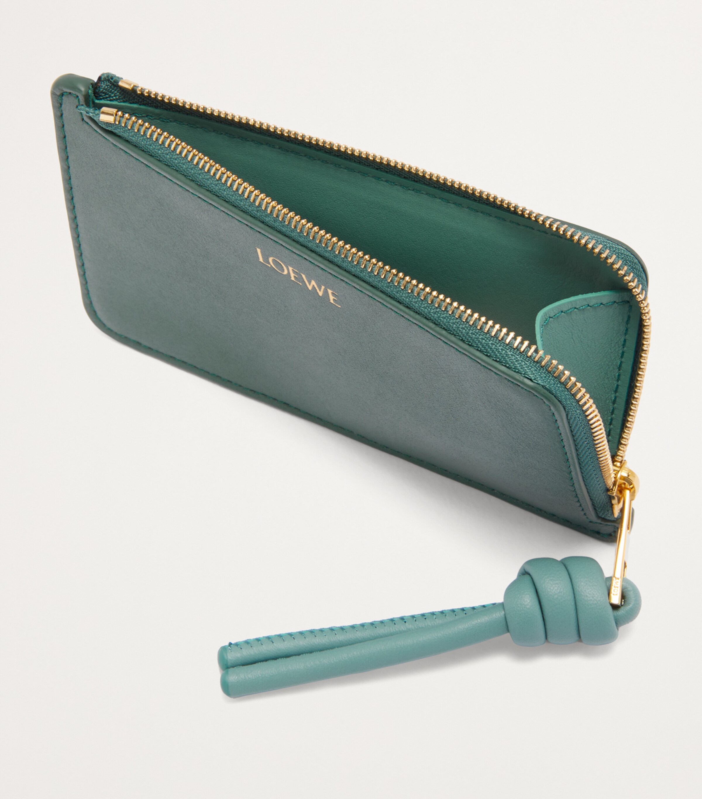 LOEWE Green Leather Knot Coin Card Holder | Harrods US