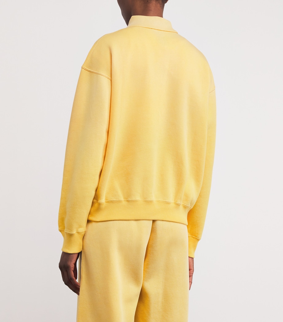Cotton-Blend Polo Sweatshirt COLLEGIATE YELLOW Image 4