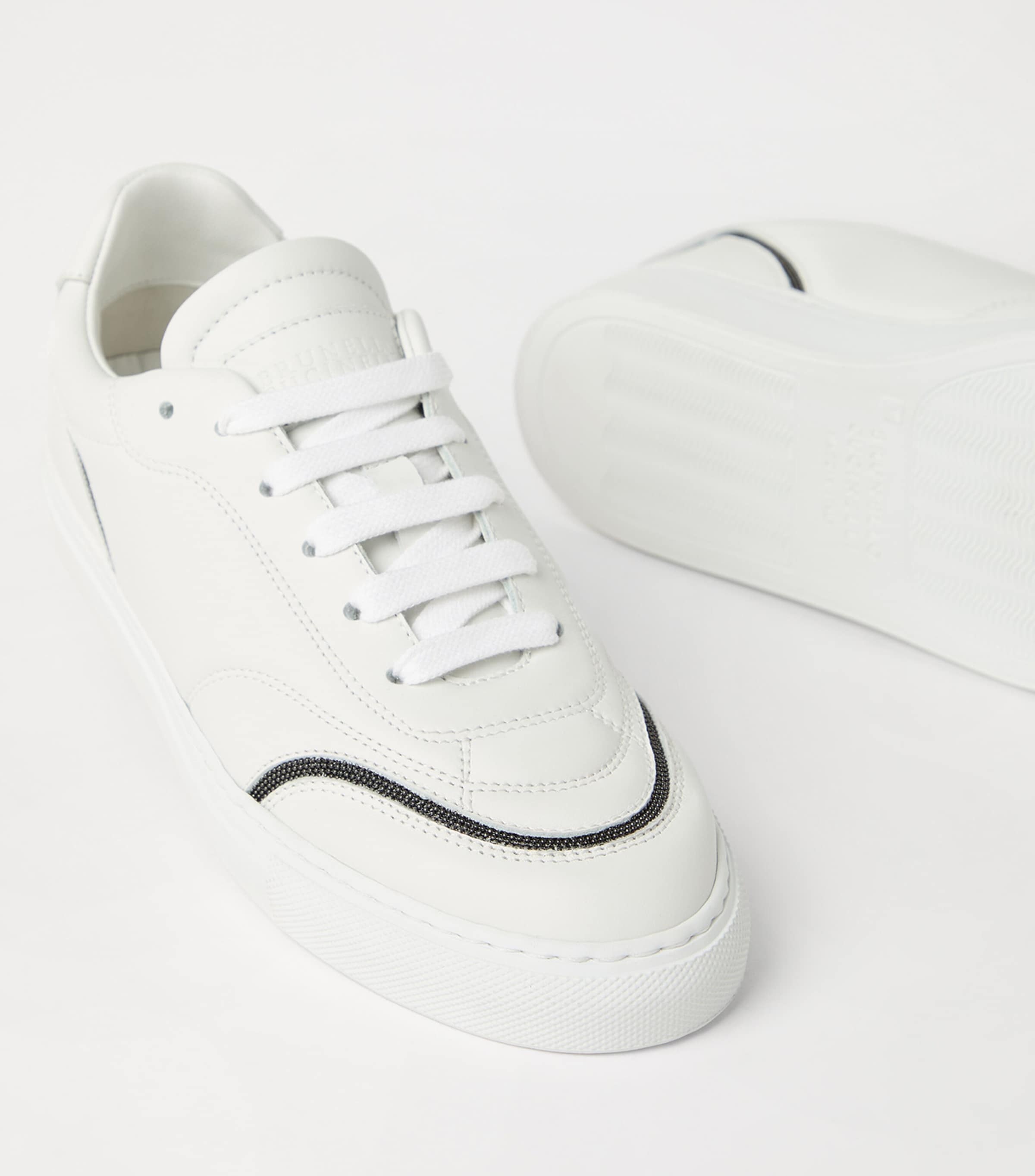 Leather Monili-Trim Sneakers C7592 Image 5
