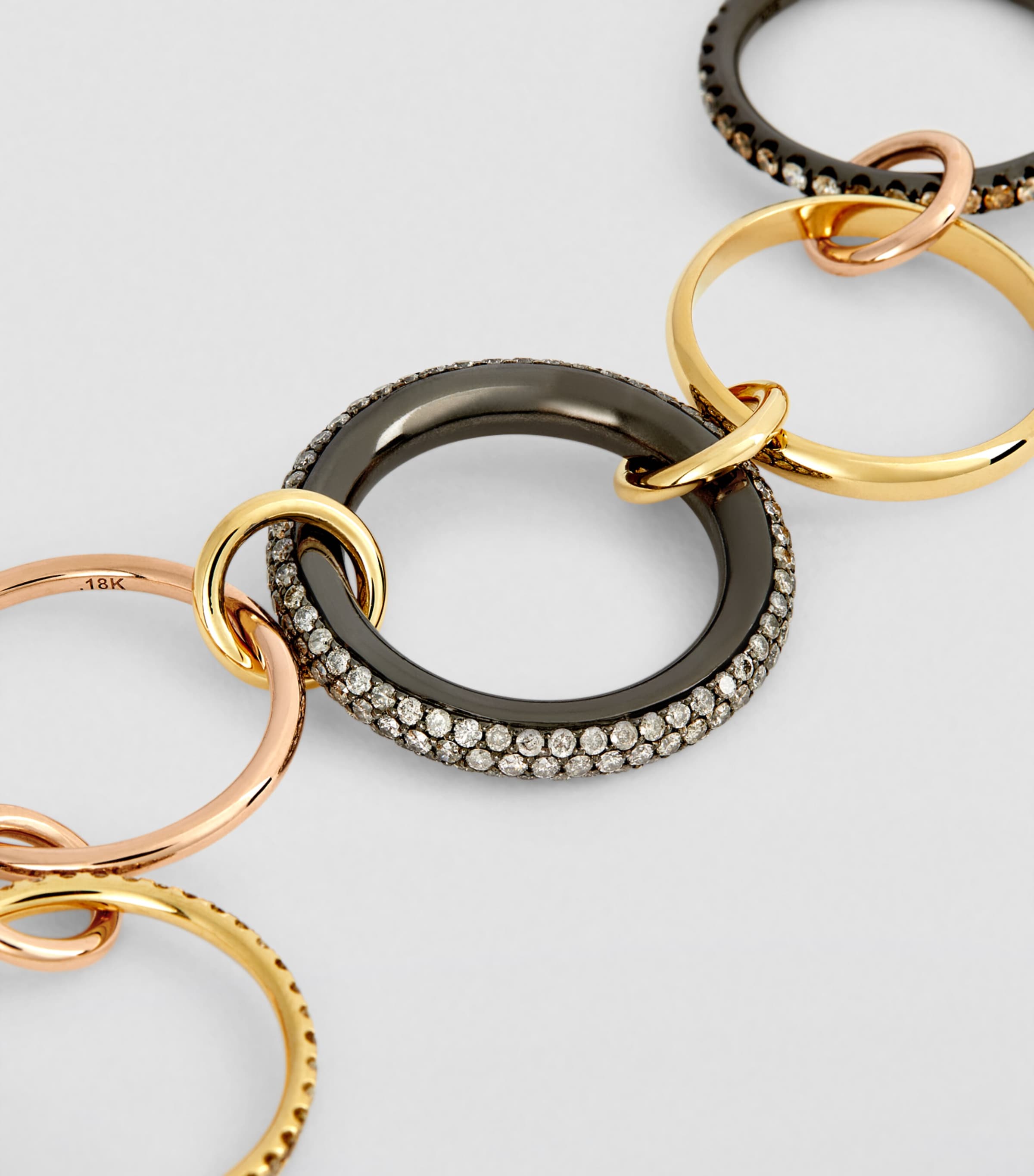 Mixed Gold, Black Rhodium-Plated Silver and Diamond Leo Ring (Size 6.5) MULTI Image 6