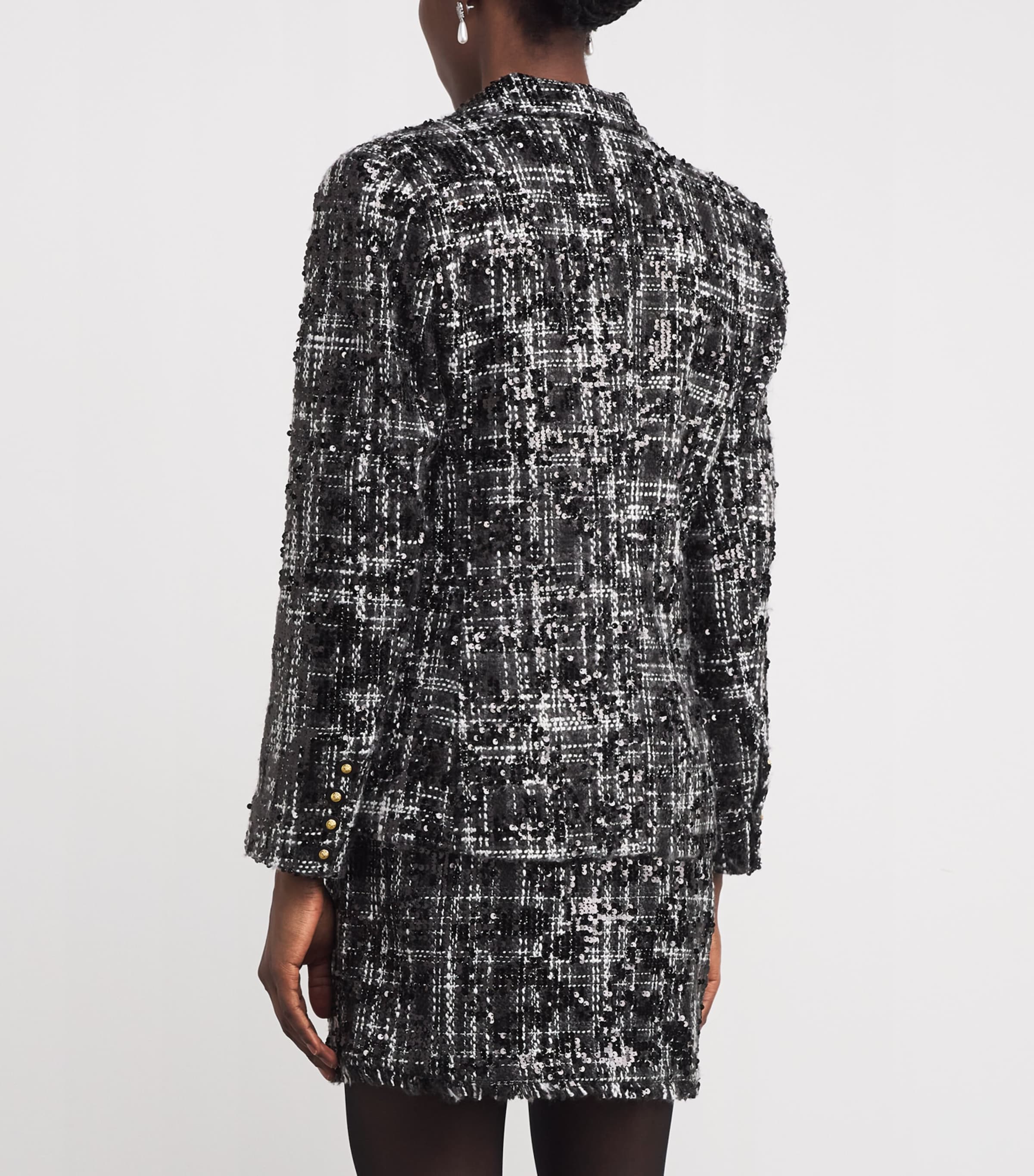 Tweed Sequinned Colin Blazer BLCK/IVRY TWD BLCK Image 4
