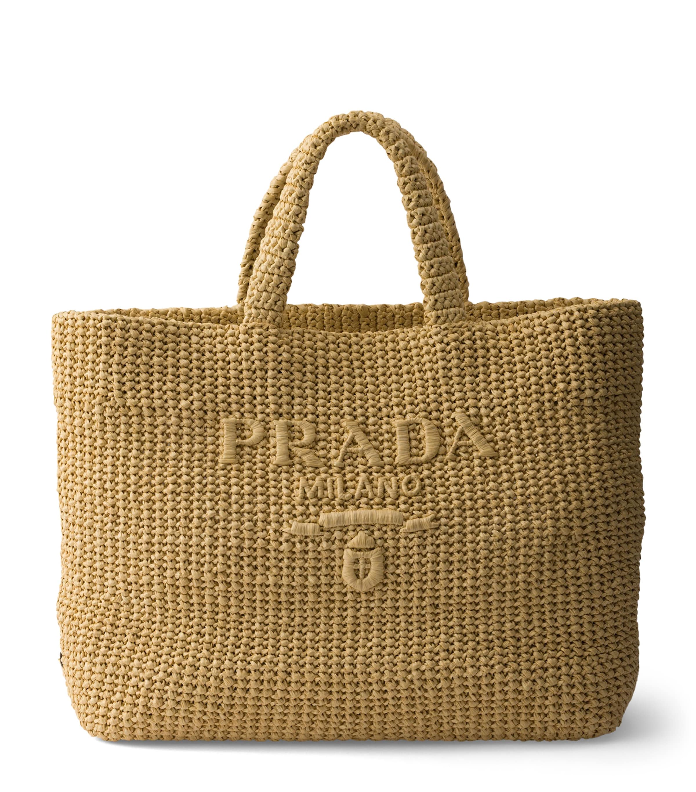 Prada Large Crochet Tote Bag Neutral Image 1