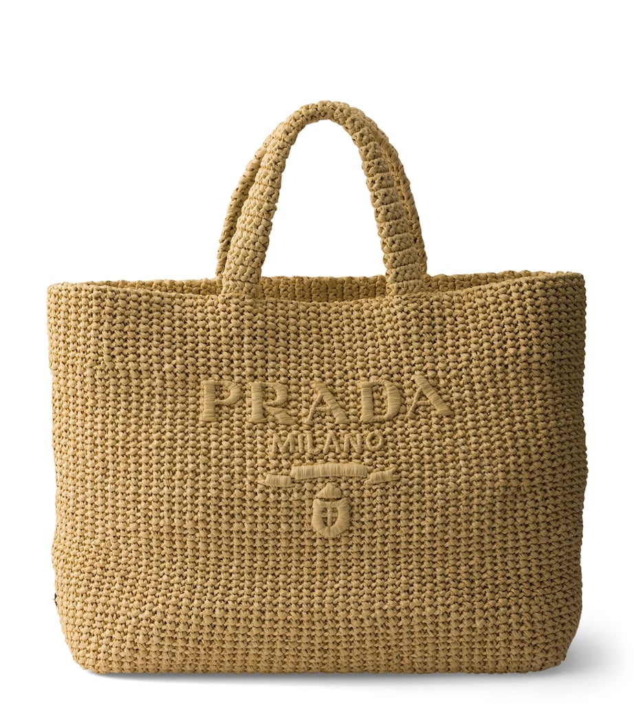 Prada Large Crochet Tote Bag Neutral Image 1
