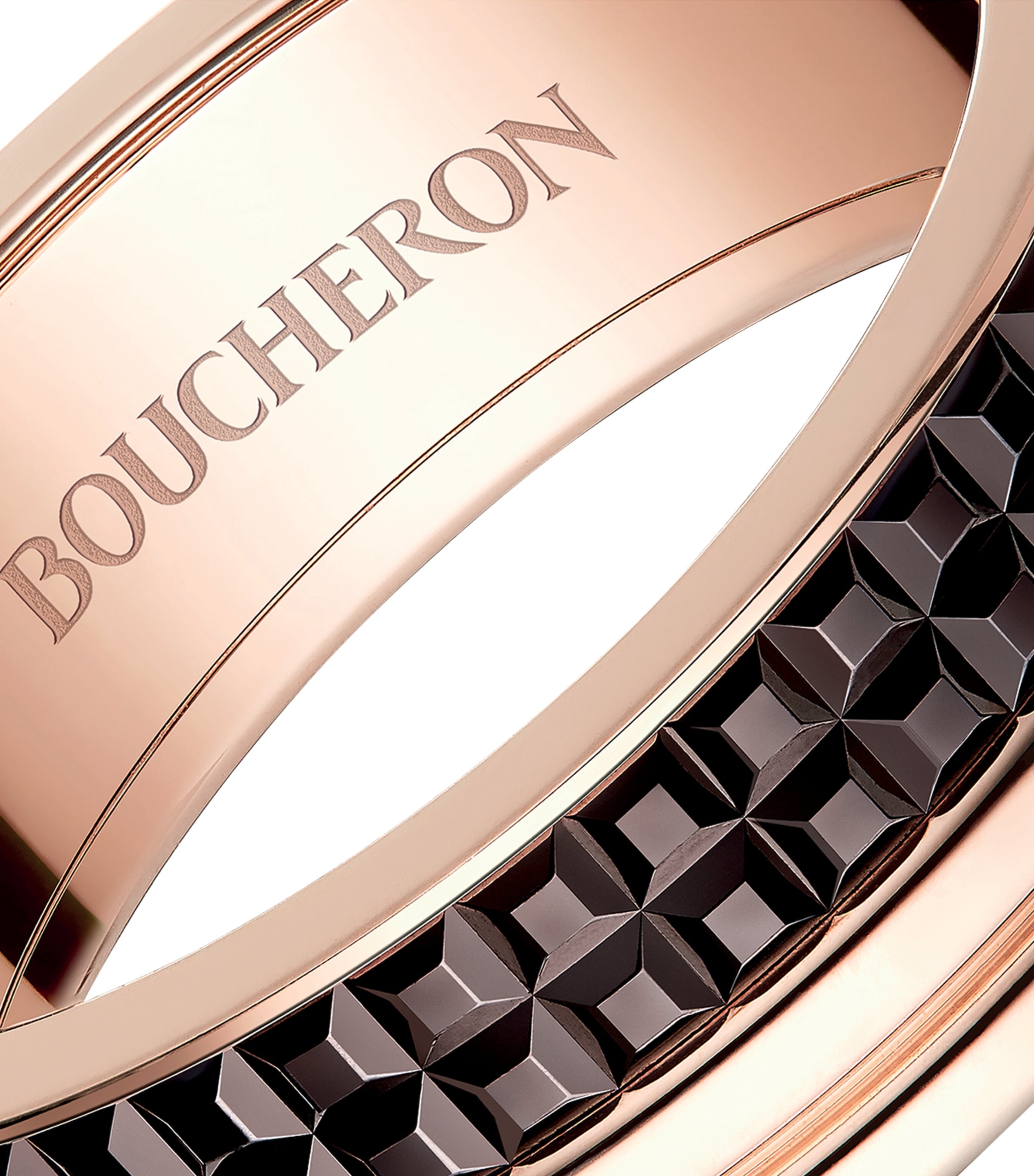 Large Rose Gold Quatre Classique Wedding Ring BROWN Image 3