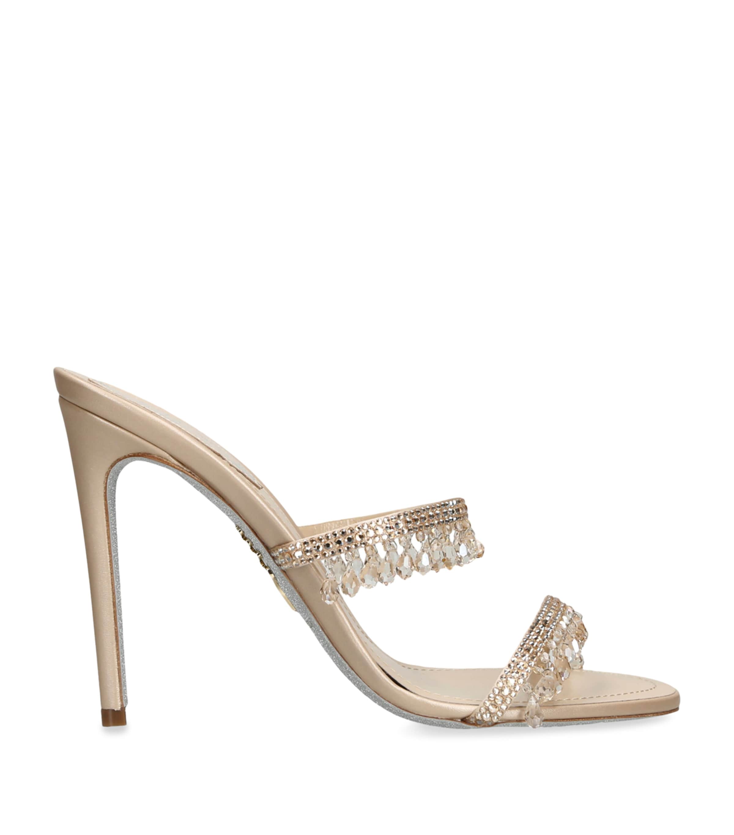 Embellished Chandelier Heeled Mules 105 BEIGE Image 1