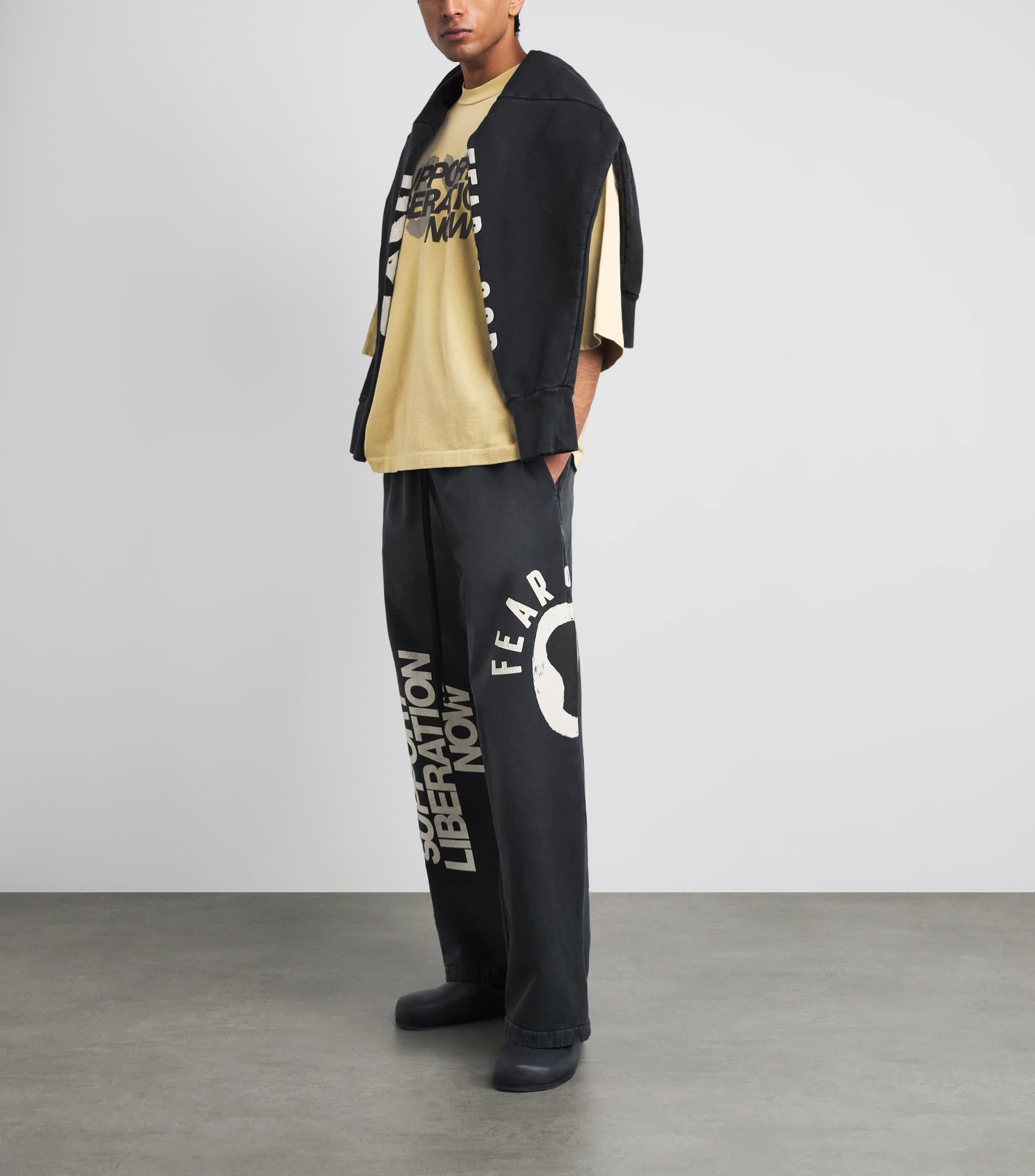 Fear Of God Mens x DSYF Support Liberation Now T-Shirt Clay/ Image 2