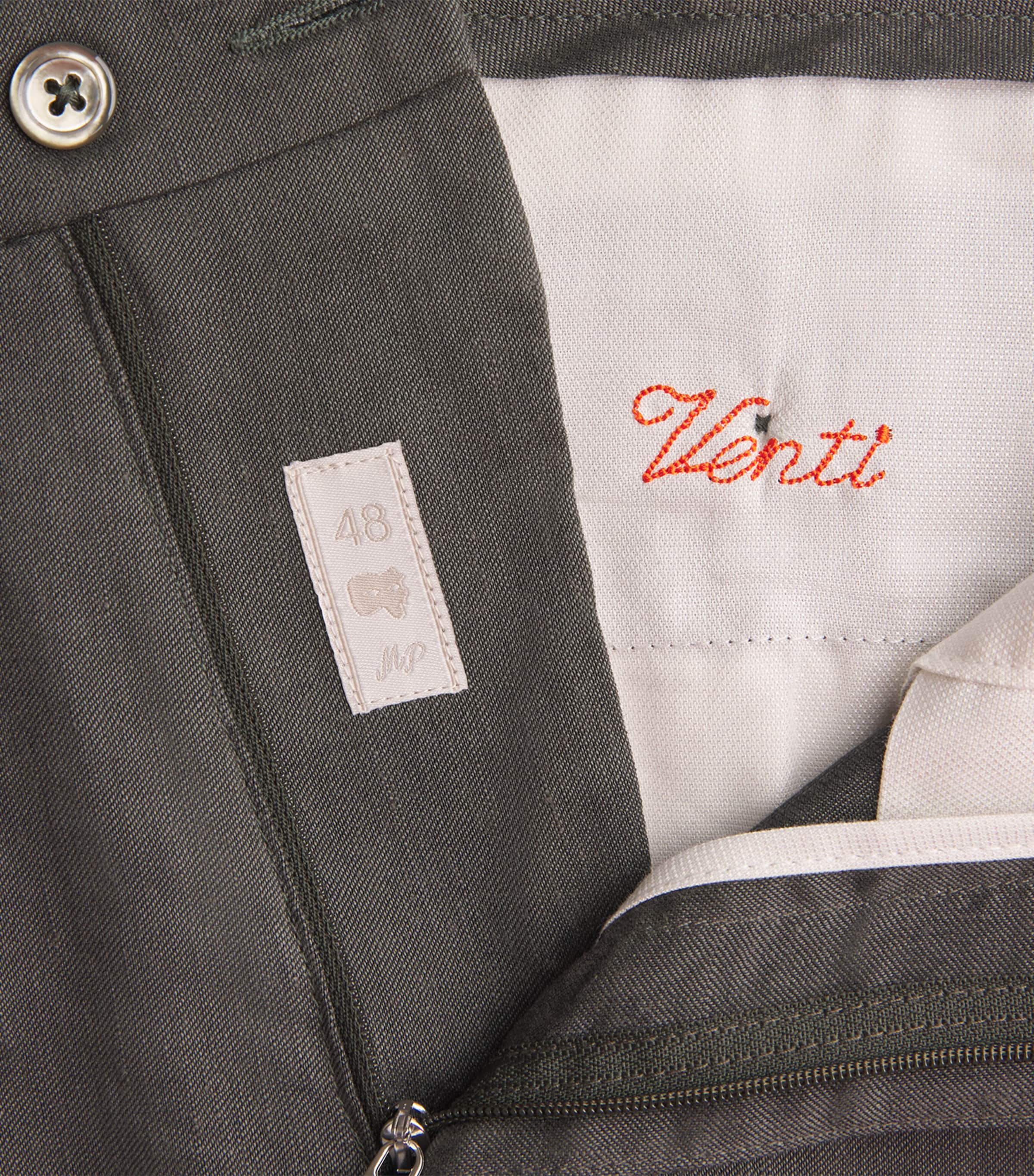 Marco Pescarolo Mens Linen-Wool-Mohair Trousers Olive Image 6
