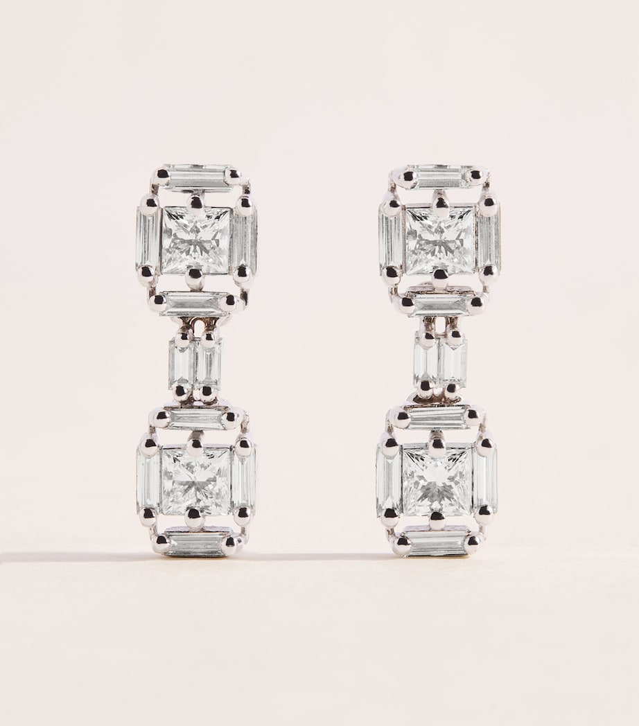 Suzanne Kalan White Gold and Diamond Princess Deco Drop Earrings Wg/wd Image 1