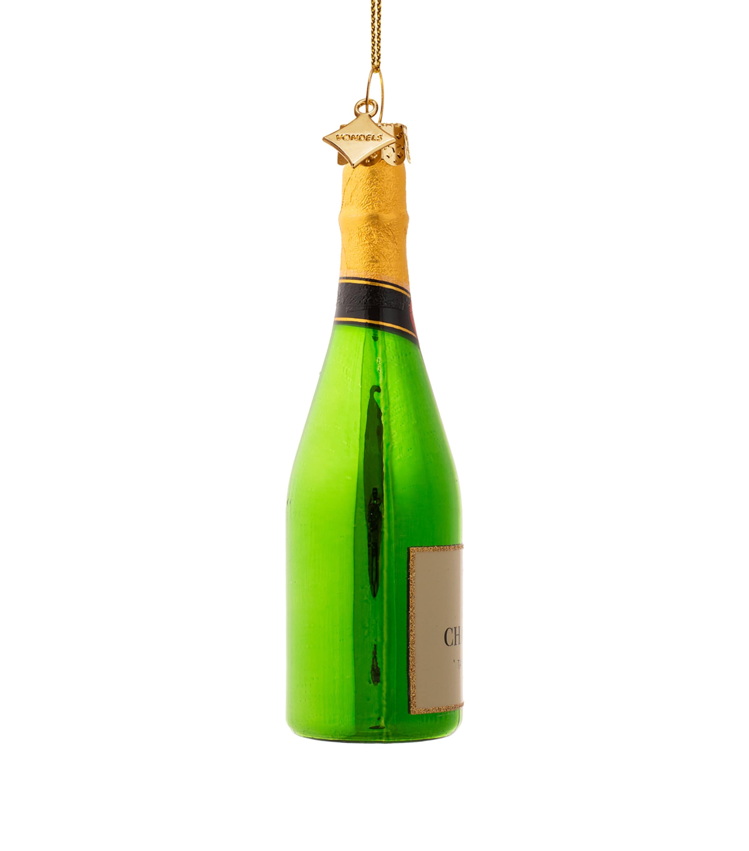 Harrods Champagne Bottle Tree Decoration Green Image 3