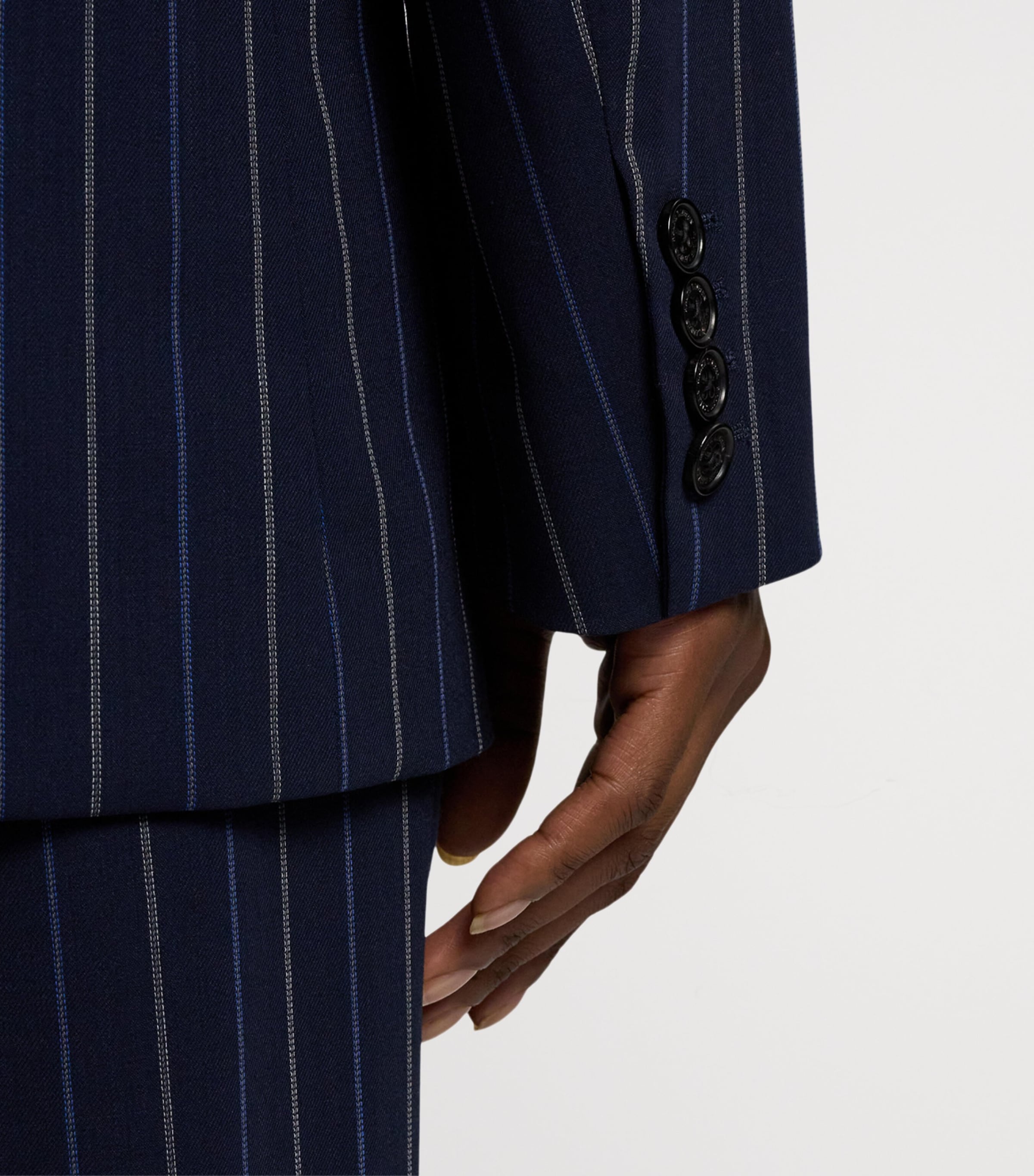 Wool Pinstripe Marcy Blazer NAVY-410 Image 12