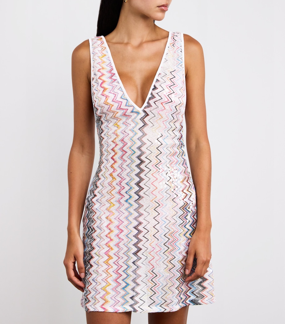 Zigzag Plunge Mini Dress SM9QG MULTICOLOR Image 4