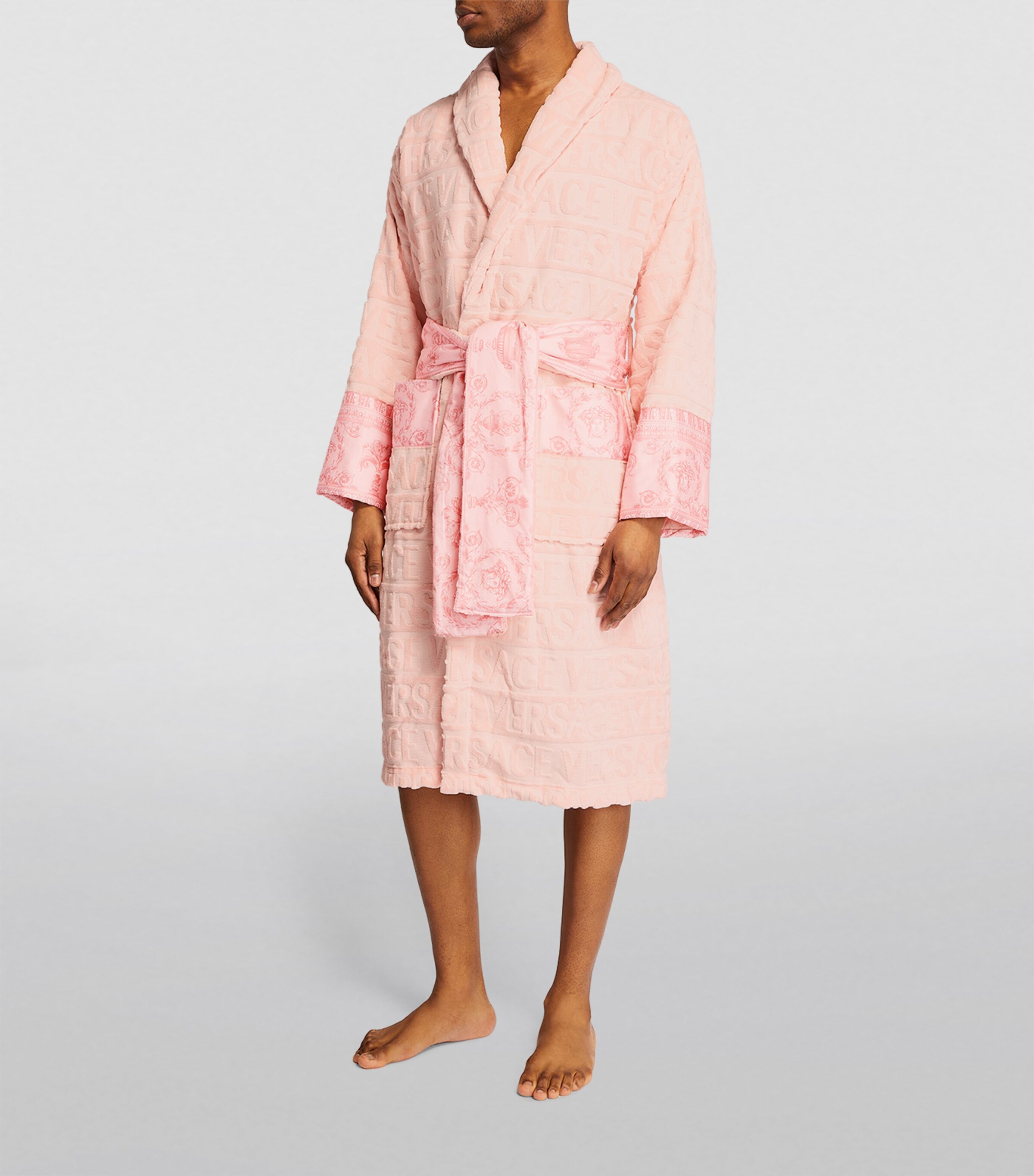 Versace Baroque Bath Robe Pnk/pnk Image 5