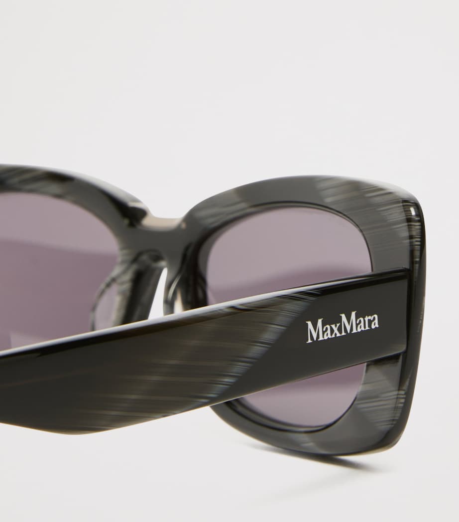 Max Mara Acetate Rectangular Sunglasses Black Image 3