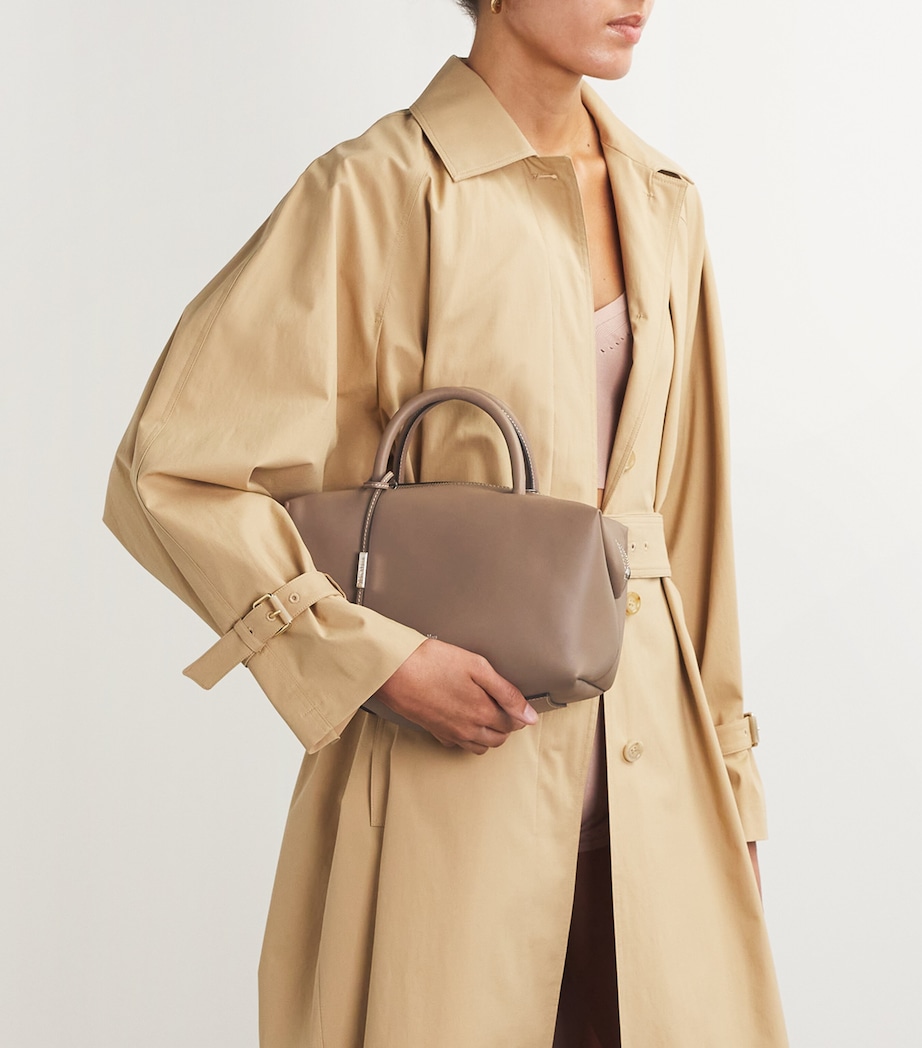 Leather Satchel Top-Handle Bag MUD Image 2