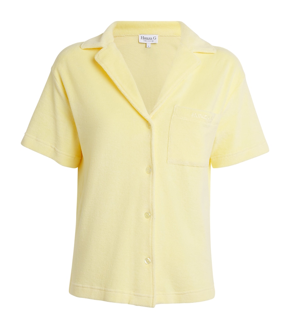 Hunza G Womens Towelling Resort Shirt Butter Image 1