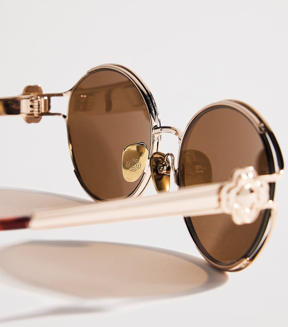 Metal Round Sunglasses GOLD Image 5