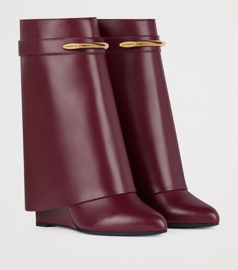 Givenchy Leather Shark Ankle Boots 95 Burgundy Image 2