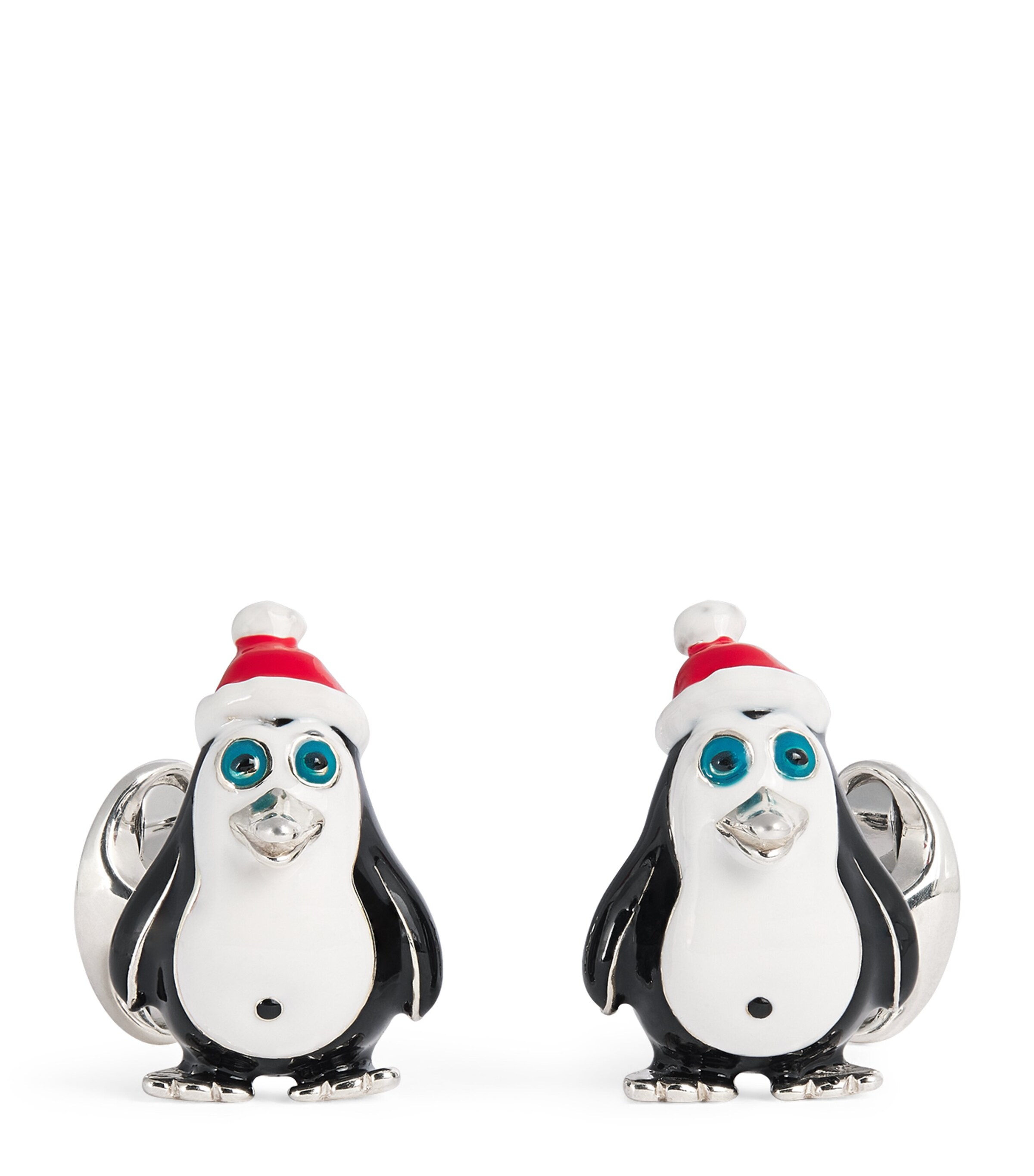 Deakin & Francis Sterling Silver Christmas Penguin Cufflinks White Image 1