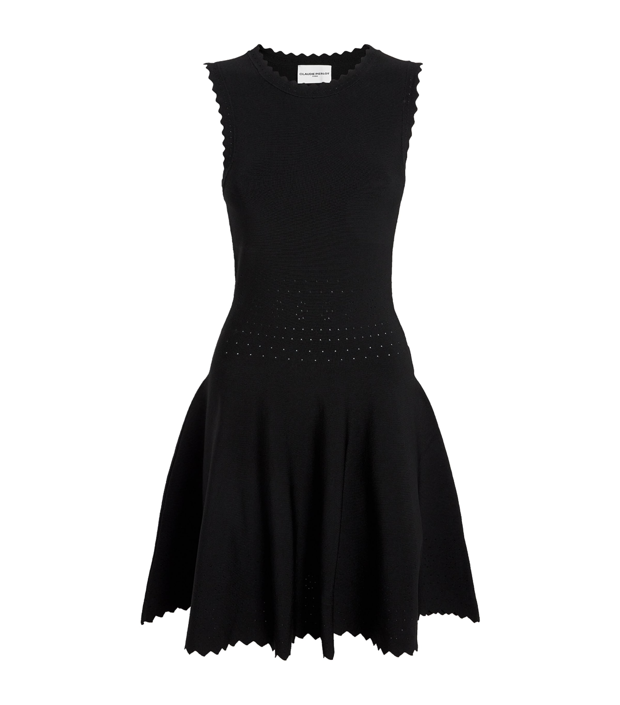 Claudie Pierlot Knitted Skater Mini Dress In Black
