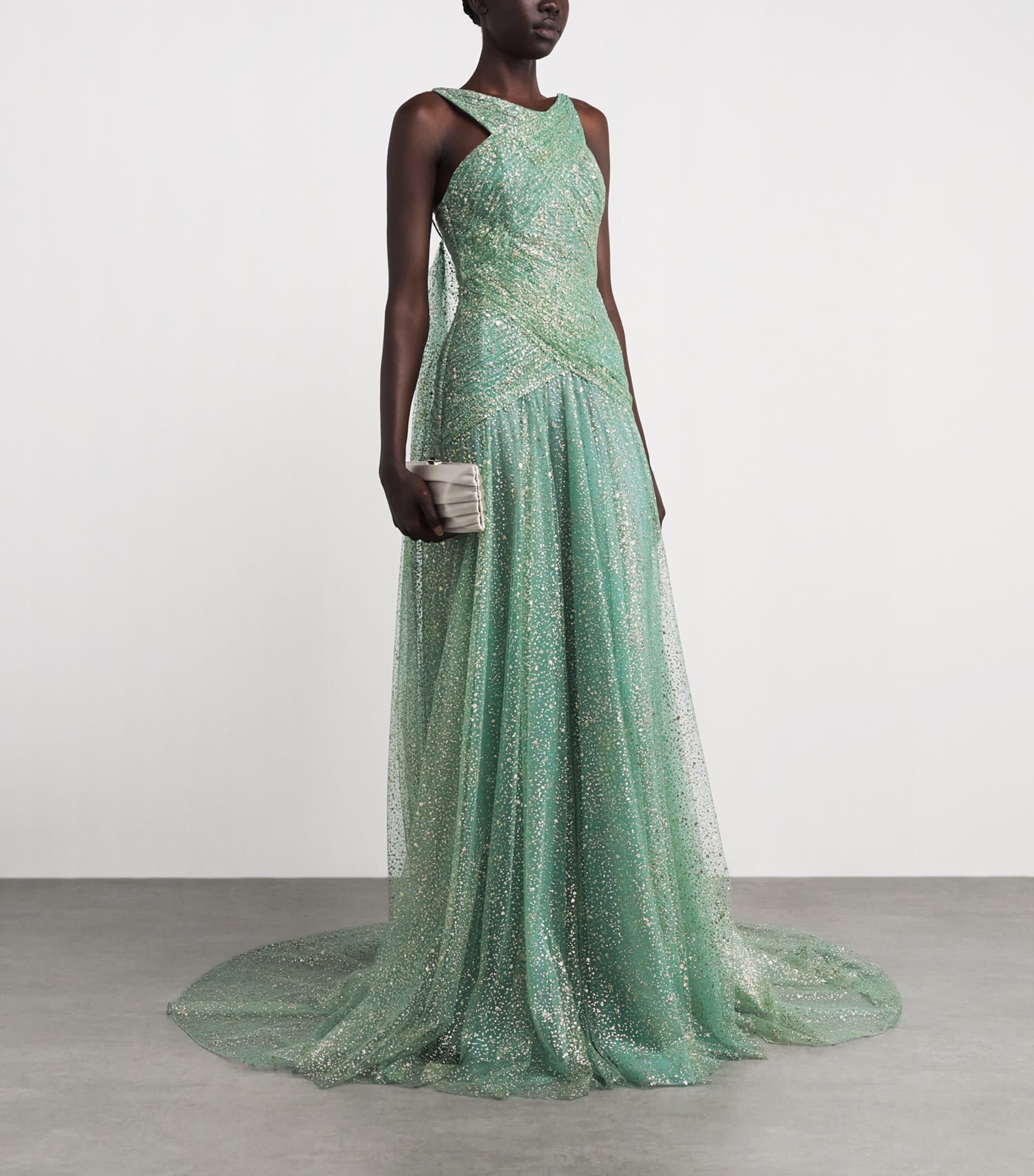 Glitter-Embellished Saule Gown SAGE Image 2