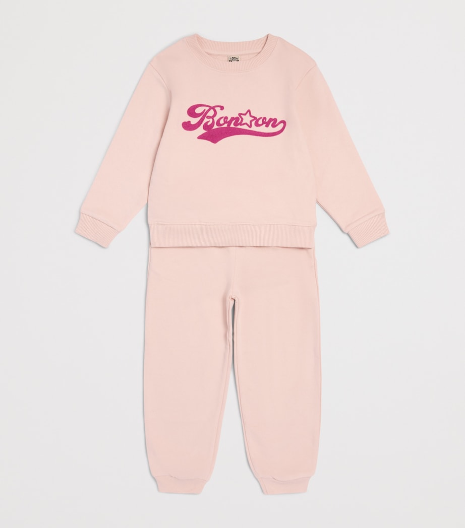 Bonton Embroidered Logo Sweatshirt (2-14 Years) Bacon Image 3