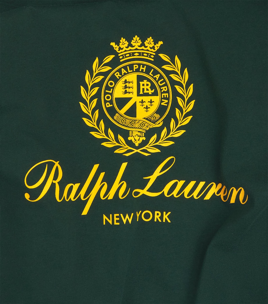 Cotton Crest Print T-Shirt GREEN Image 5
