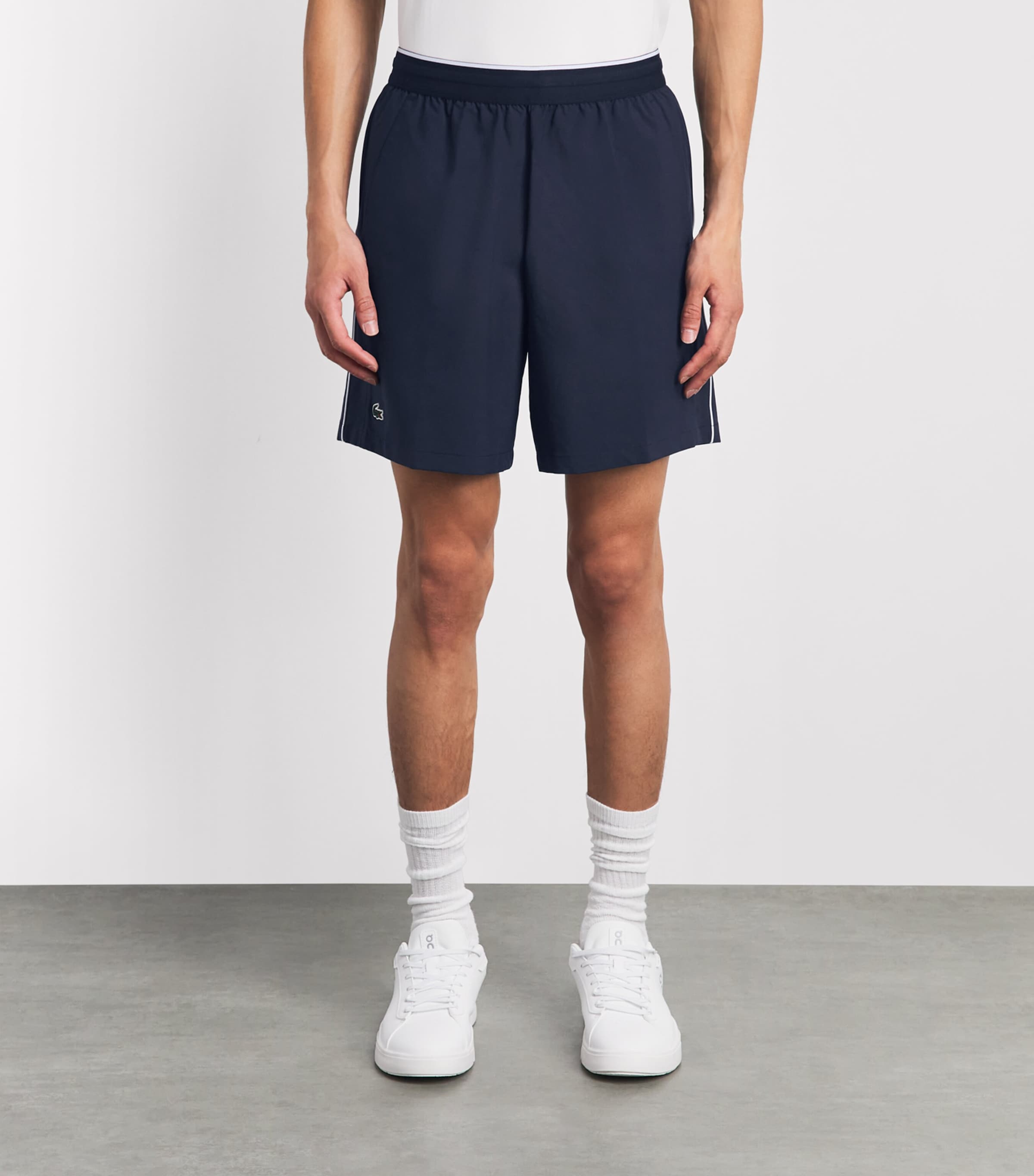 Lacoste Mens Stretch Taffeta Ultra Dry Tennis Shorts Navy Blue Image 4