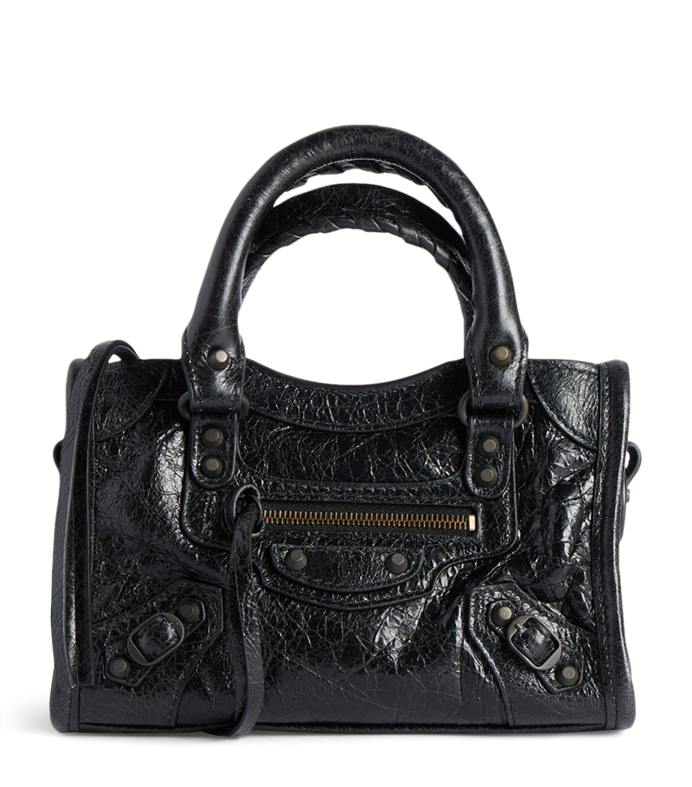 Balenciaga Nano Leather Le City Top-handle Bag In Black