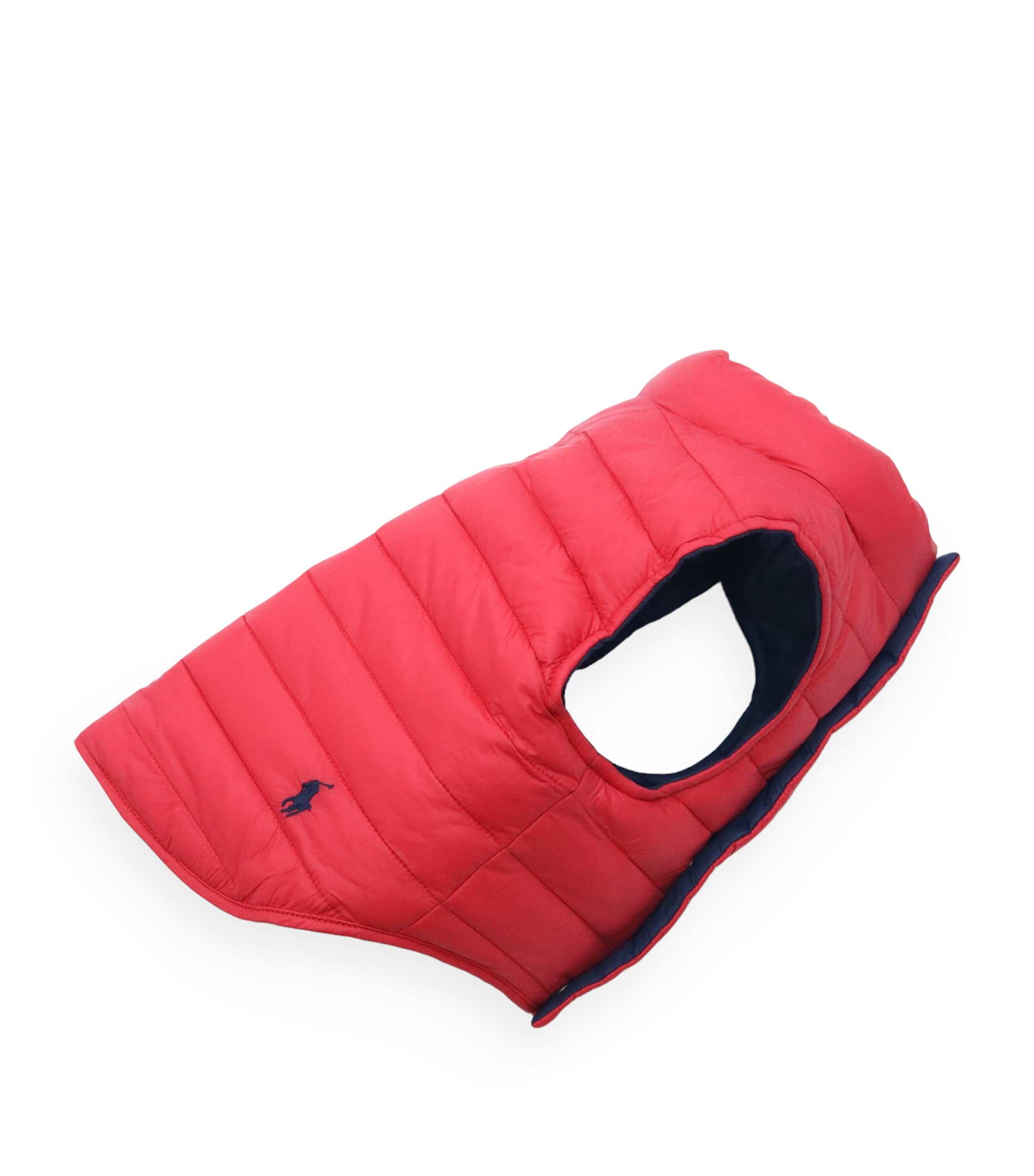 Reversible Puffer Dog Jacket (S) RED/HUNTER NAVY Image 3