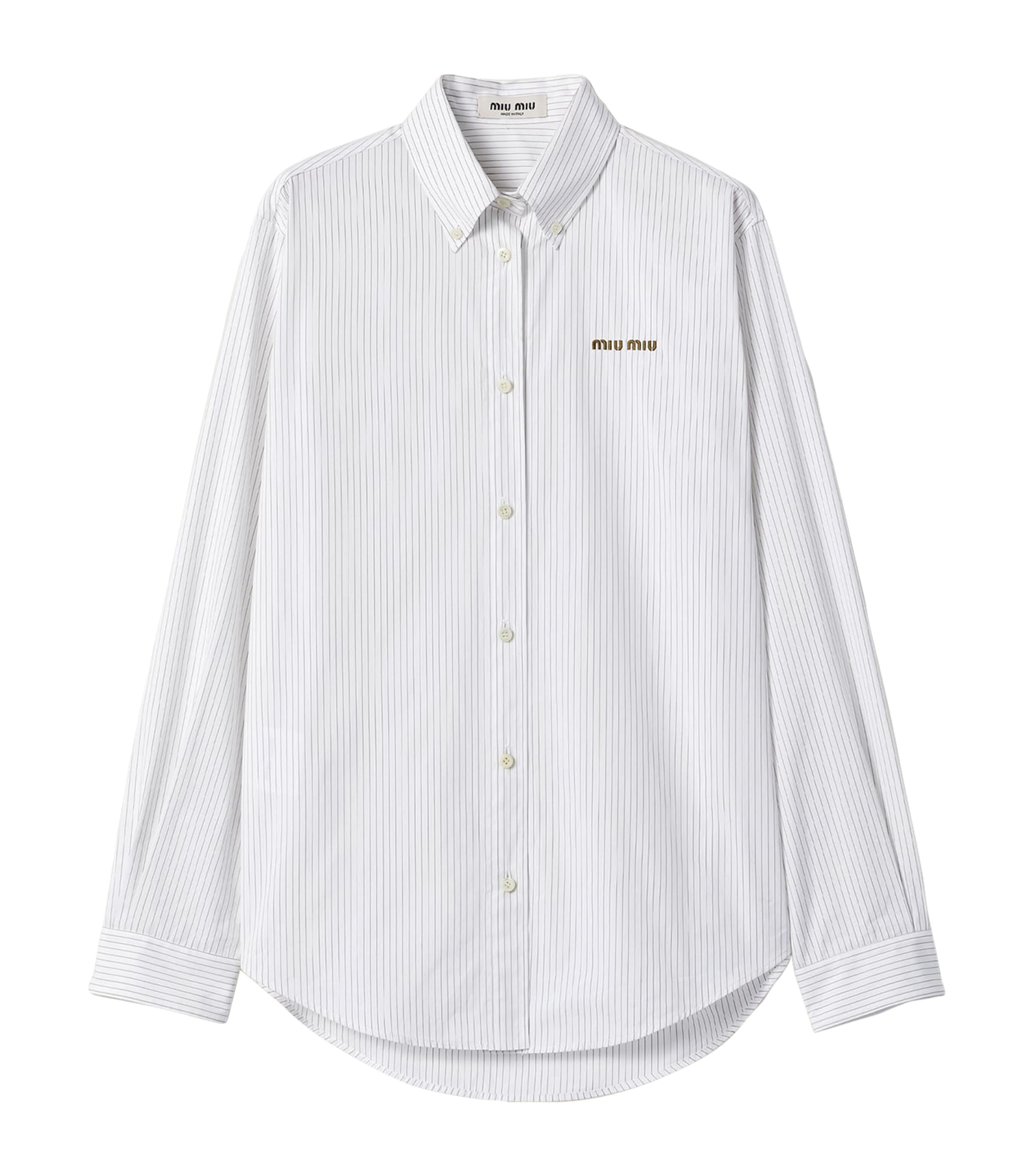 Miu Miu Womens Cotton Stripe Shirt Image 1
