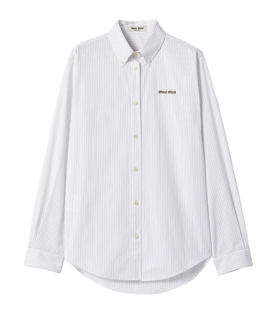 Miu Miu Womens Cotton Stripe Shirt Image 1