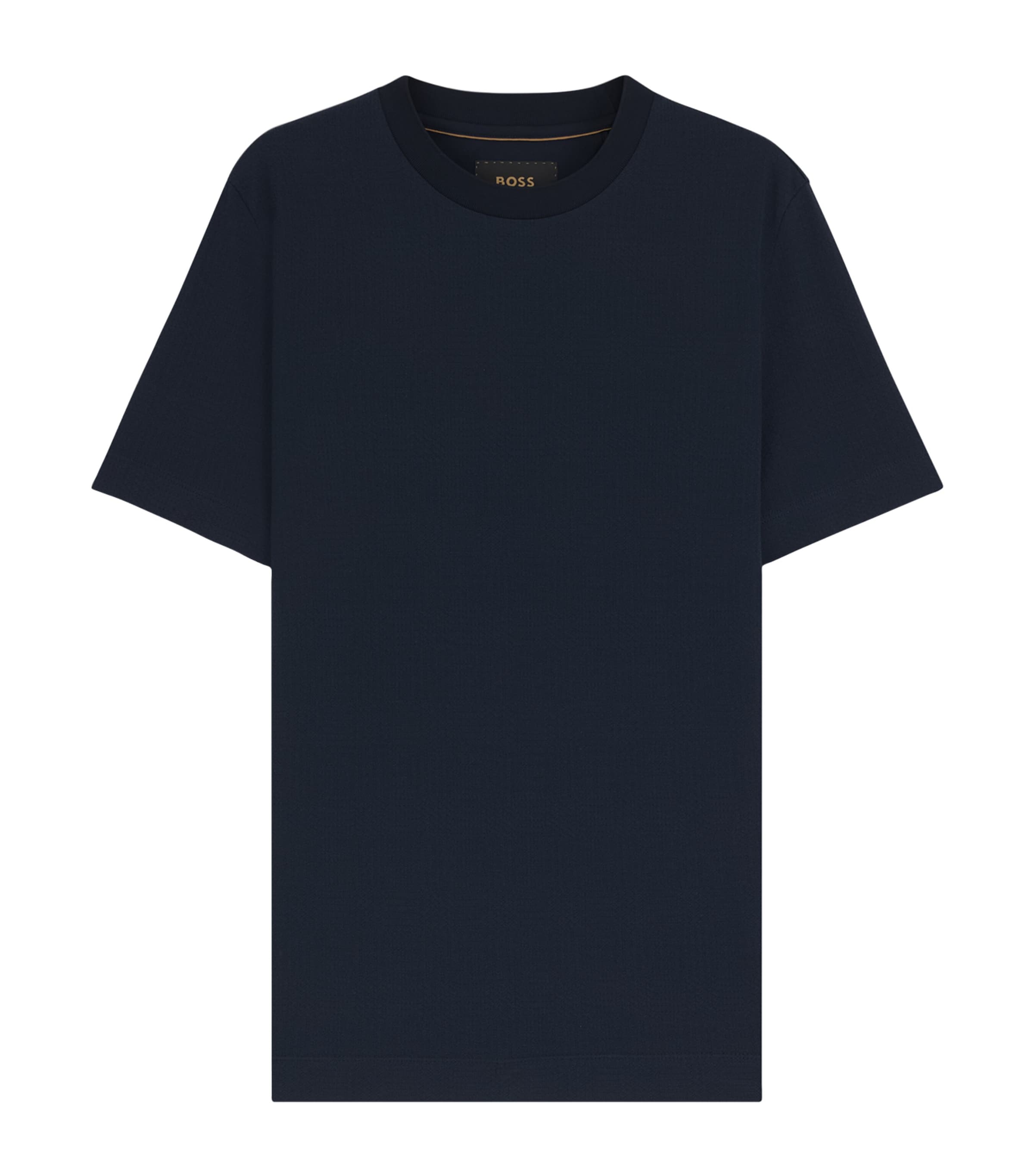 Hugo Boss Cotton-silk Check T-shirt In Blue