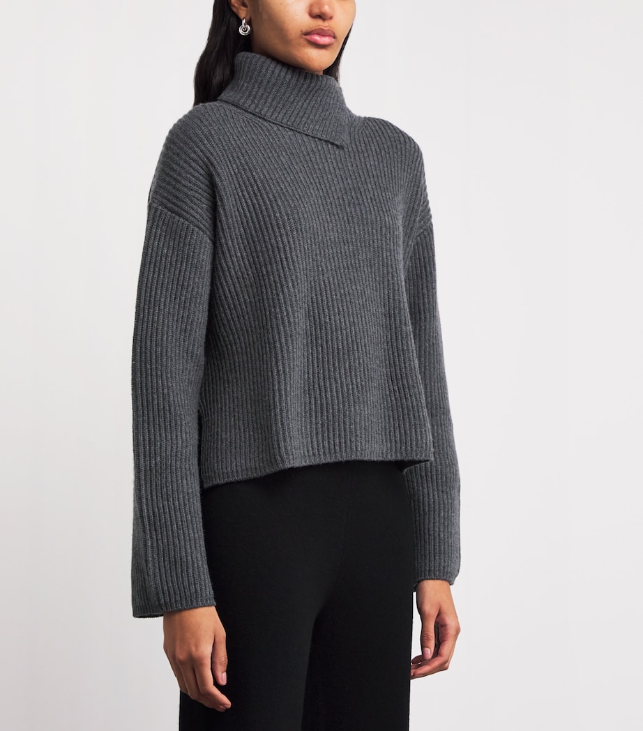 Wool-Cashmere-Silk Rollneck Sweater SMOKE Image 3