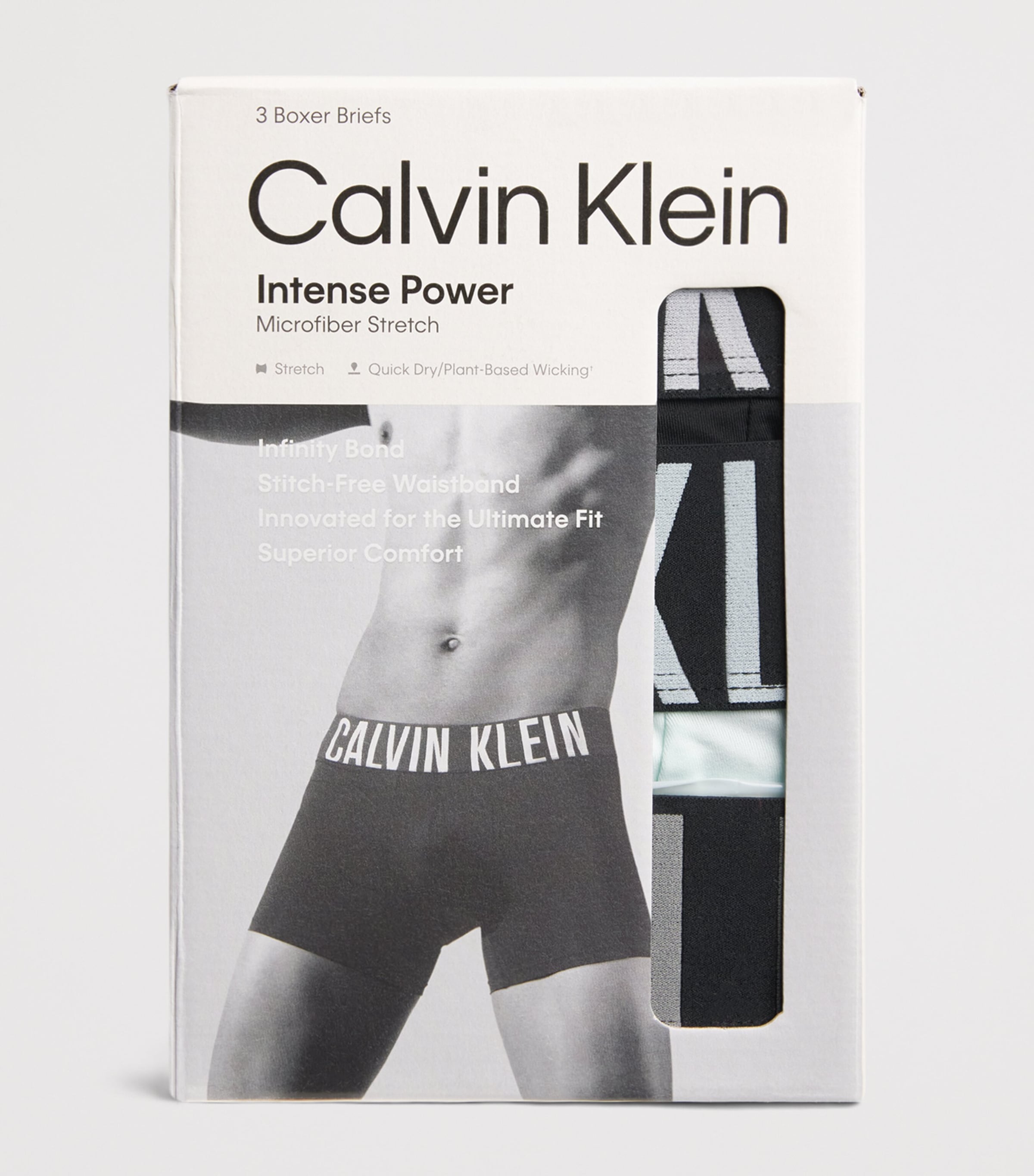 Calvin Klein Mens Intense Power Boxer Briefs (Pack of 3) Black/mist/mist Image 4