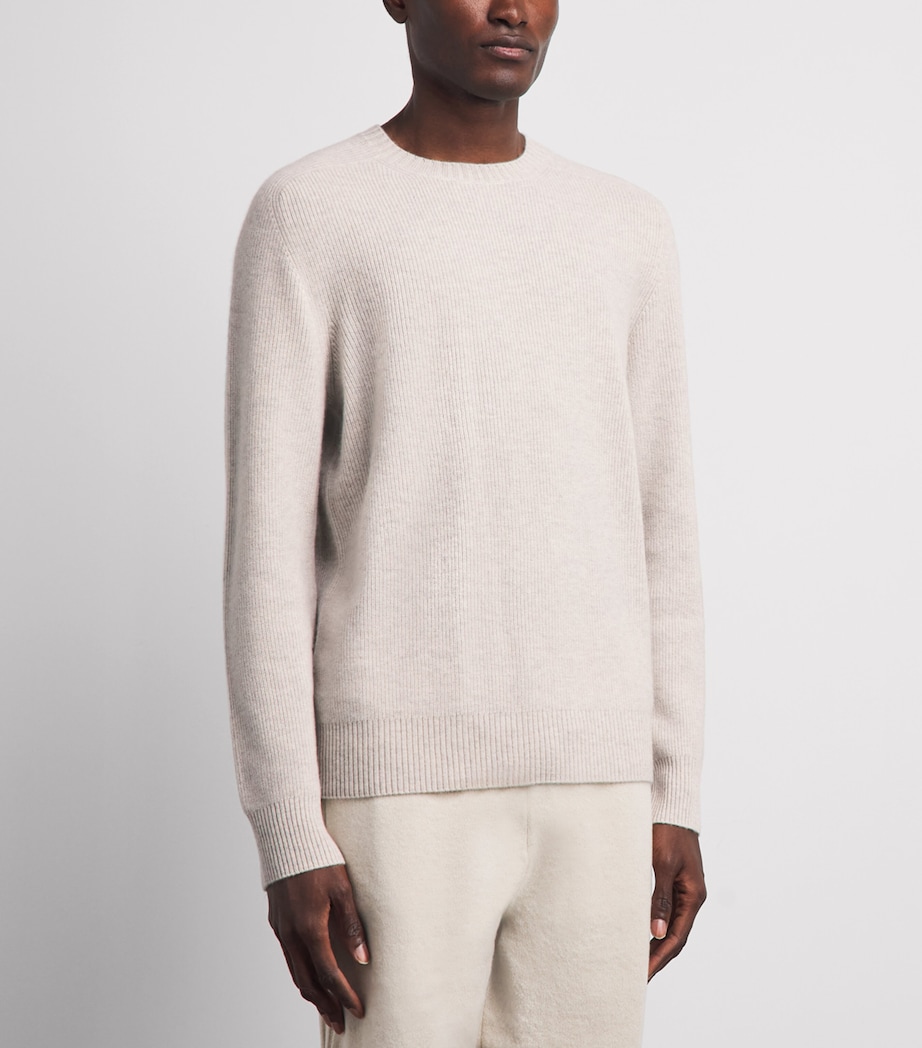 N.Peal Mens Organic Cashmere Sweater Pebble Greyorg Image 4
