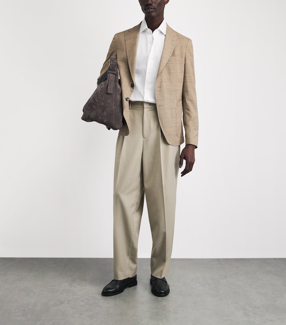 Corneliani Mens Cotton Twill Shirt Optical White Image 2