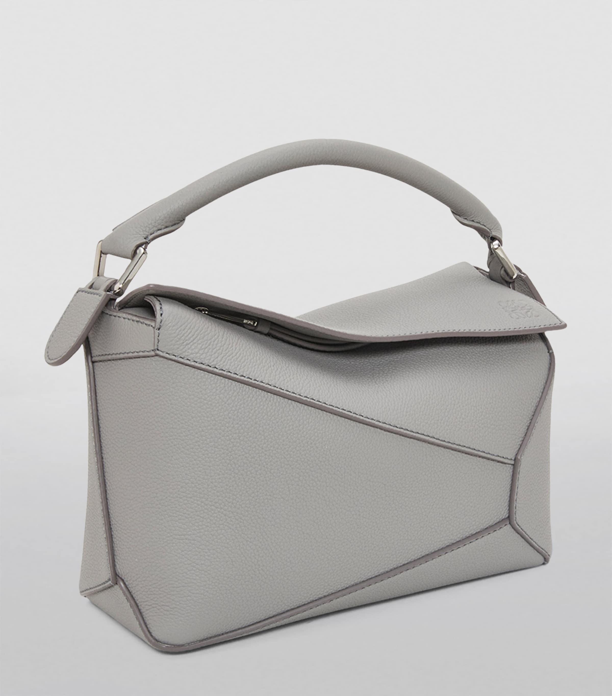 Small Leather Puzzle Top-Handle Bag PEARL GREY Image 3