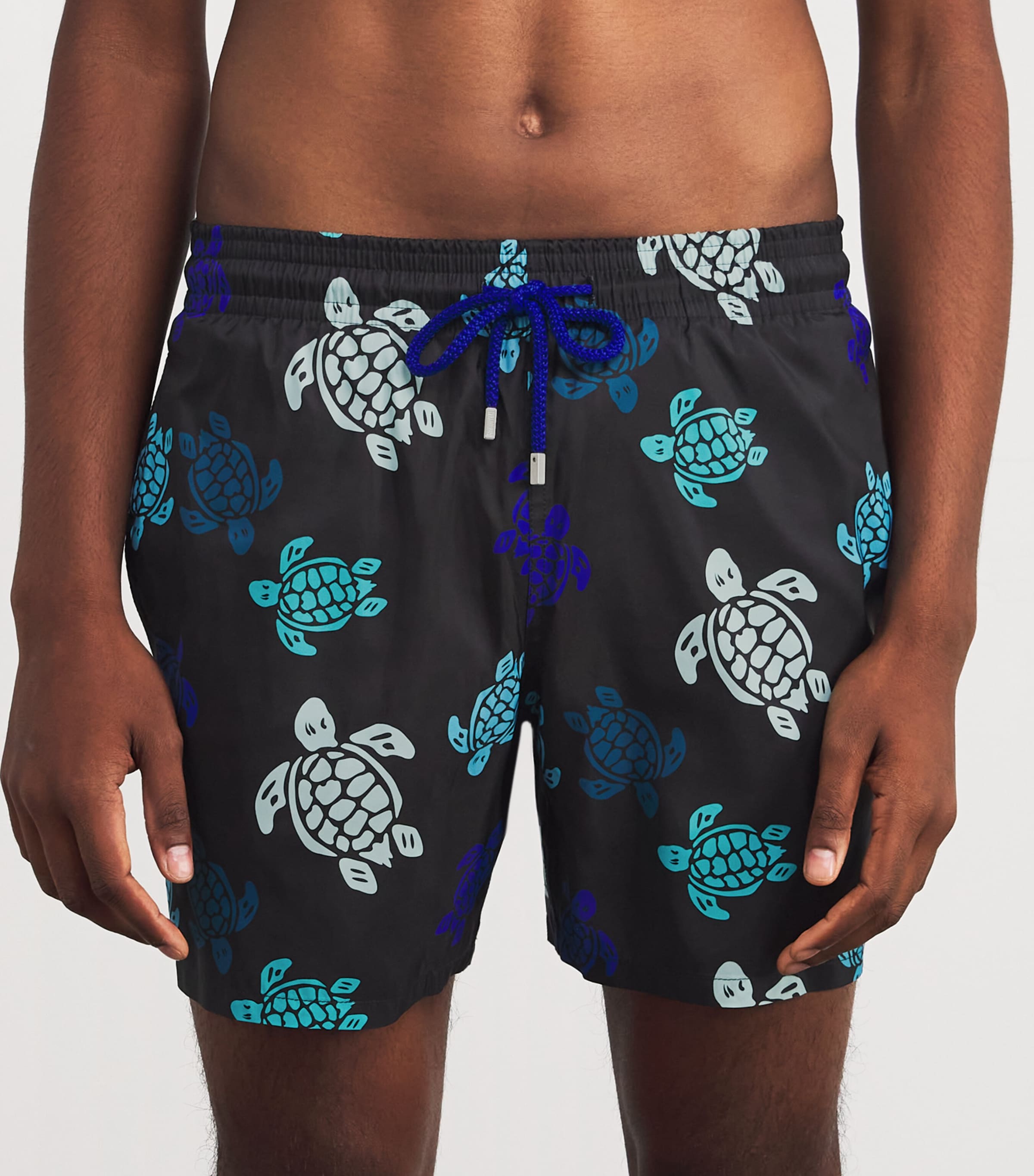 Turtle Print Mahina Swim Shorts 990-NOIR Image 3