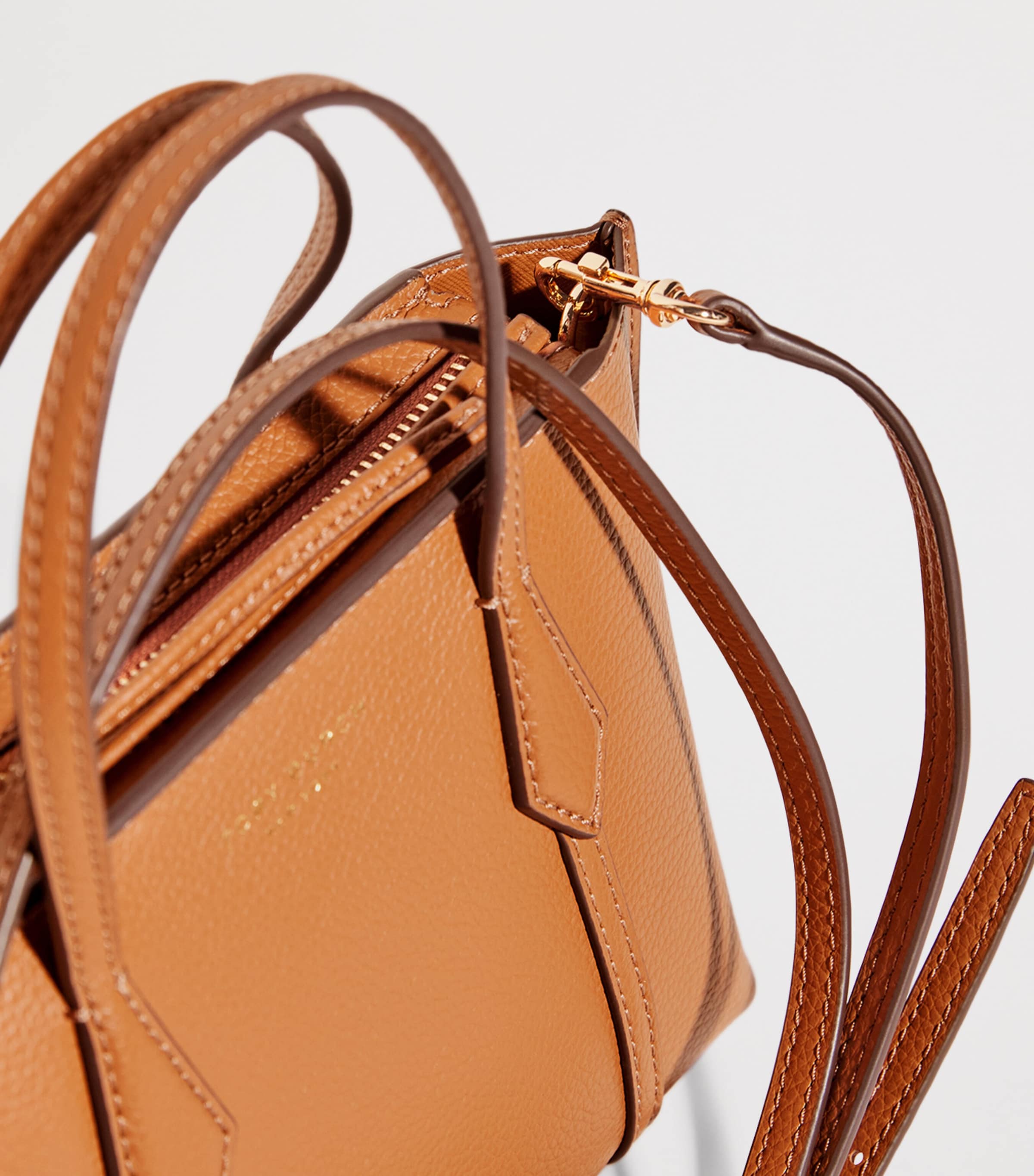 Tory Burch Brown Mini Leather Perry Cross-Body Bag | Harrods US