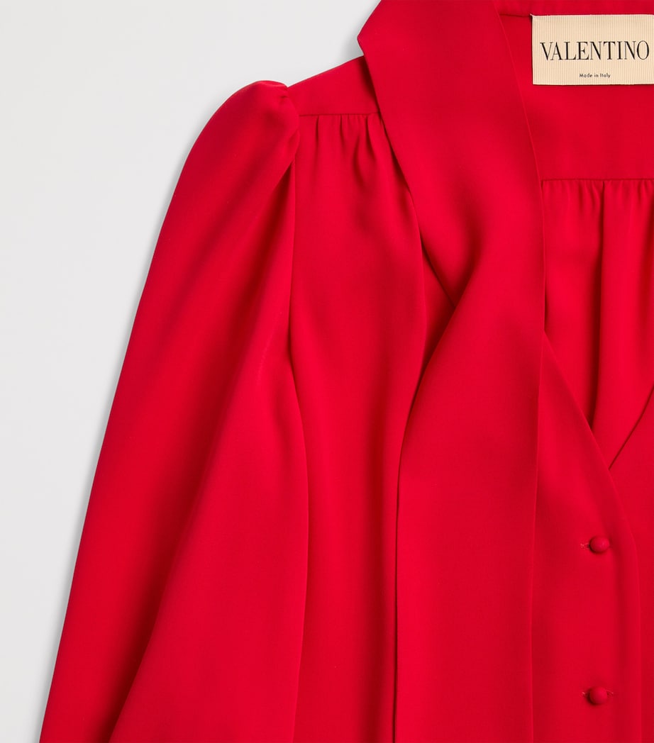 Valentino Womens Silk Tie-Detail Blouse Image 7