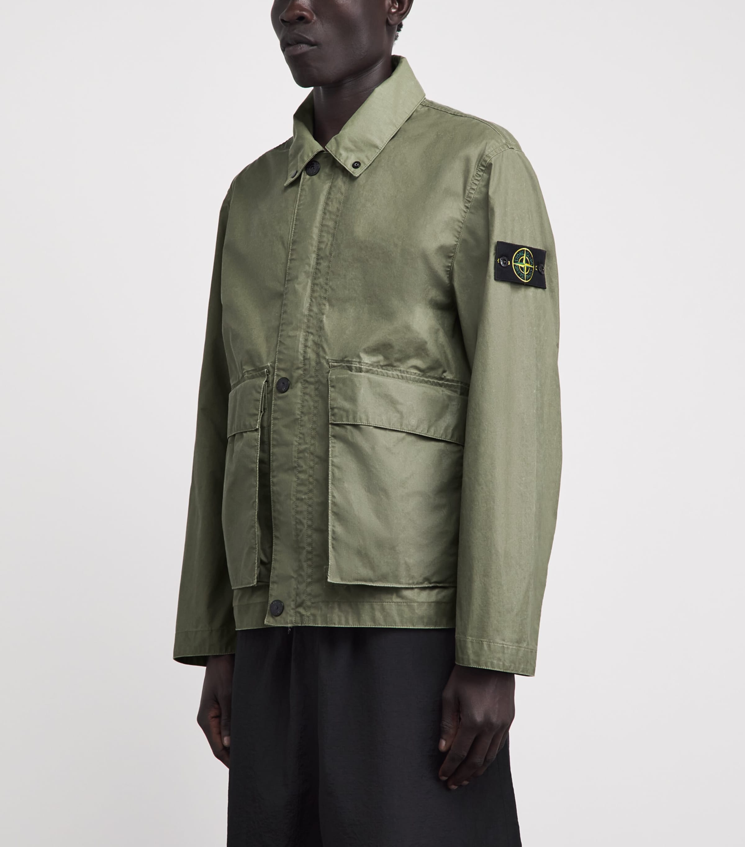 Stone Island Mens Waxed Canvas Coach Jacket Image 4